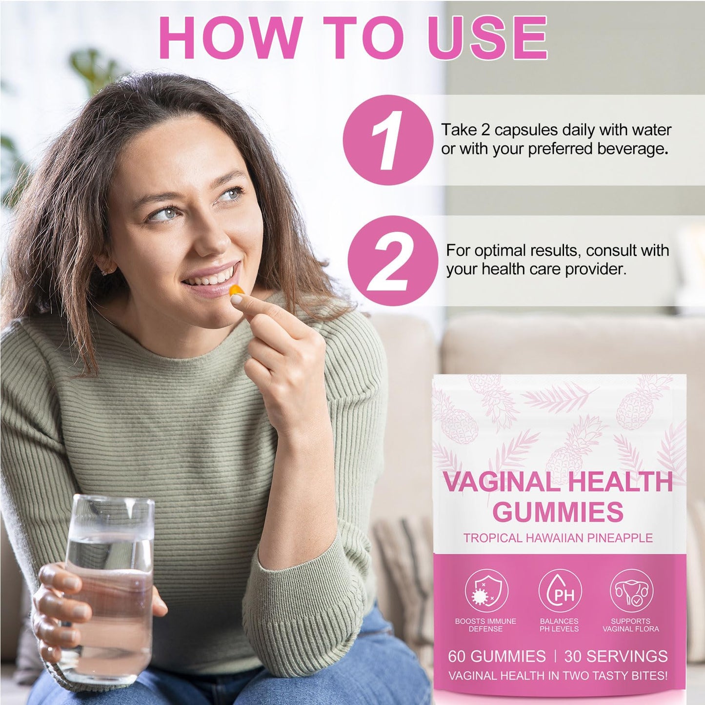 Onznoz Vaginal Probiotics for Women Capsules, 120 Capsules