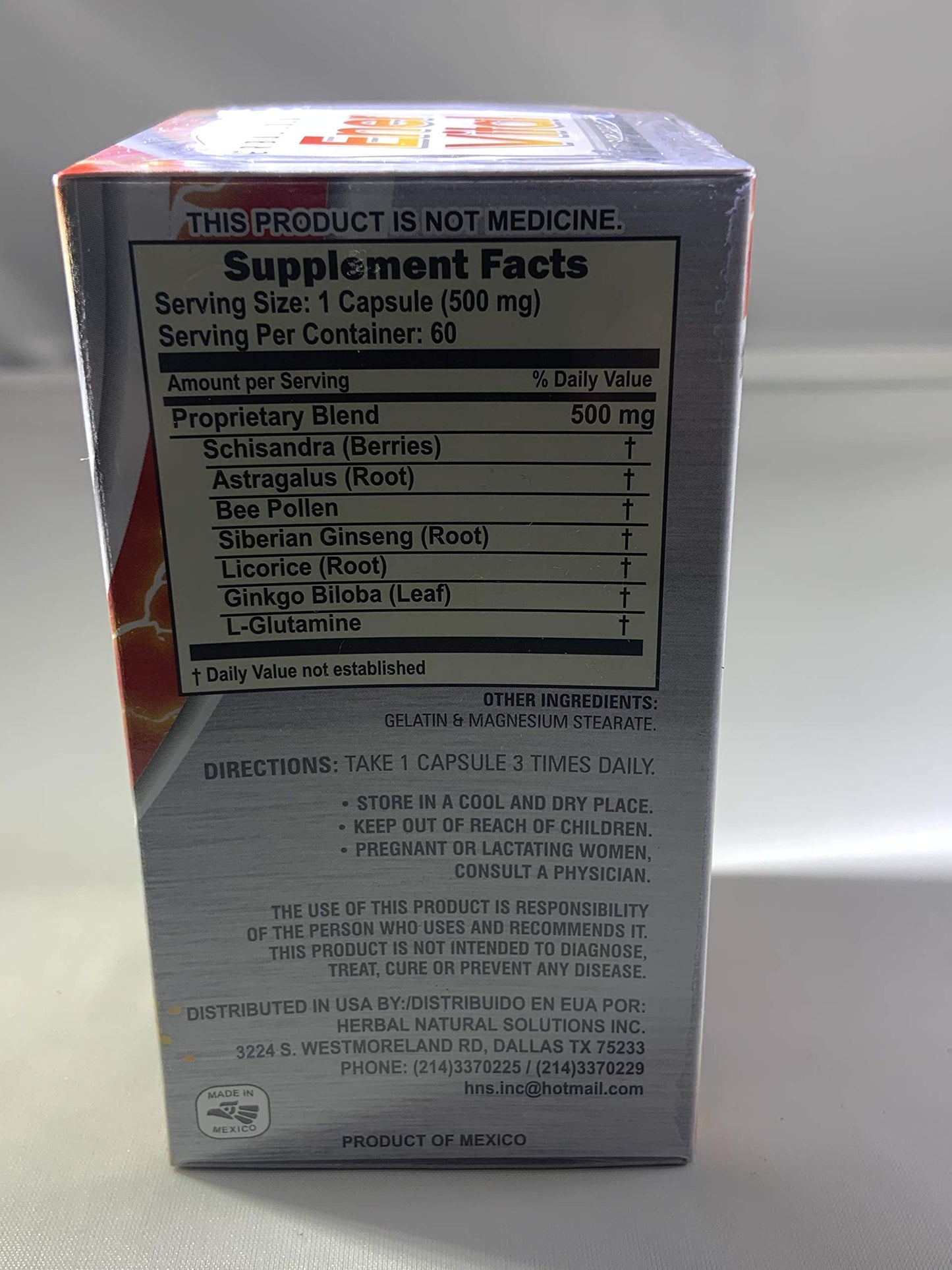 Herbal Solutions Ener Vital Capsules, 60 Capsules
