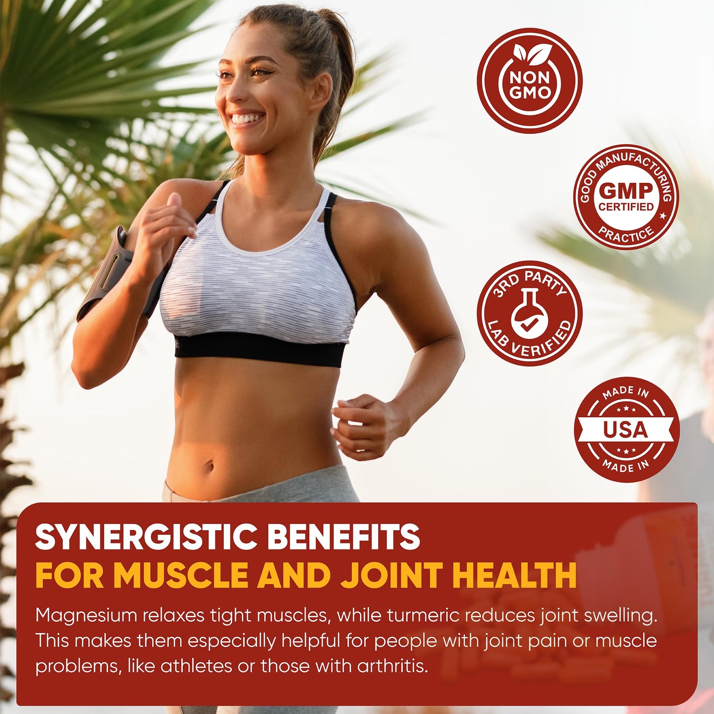 Nutriganix Turmeric Tranquility Turmeric Curcumin & Magnesium Glycinate with BioPerine 90 Capsules