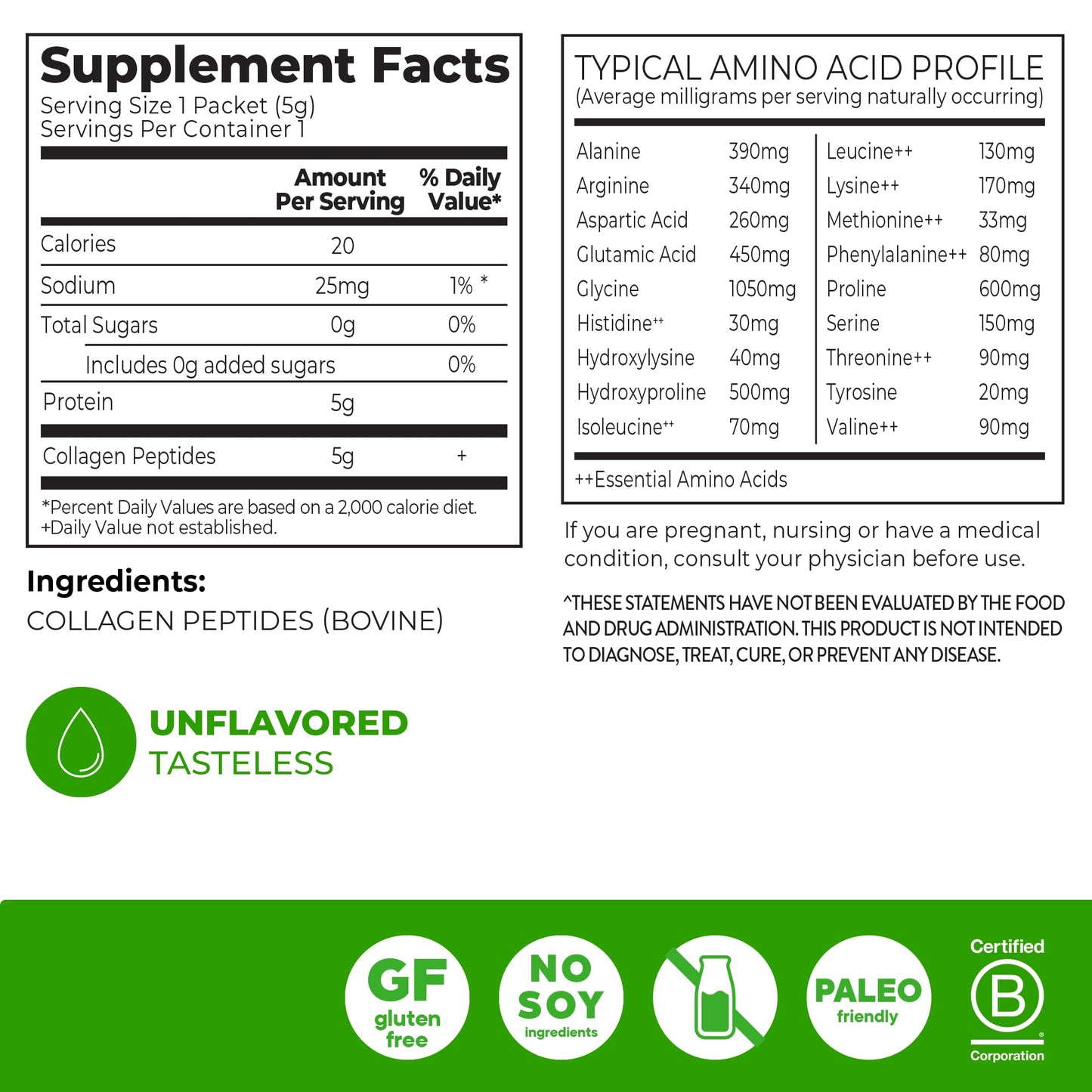 Orgain Hydrolyzed Collagen Peptides Powder 25 Count