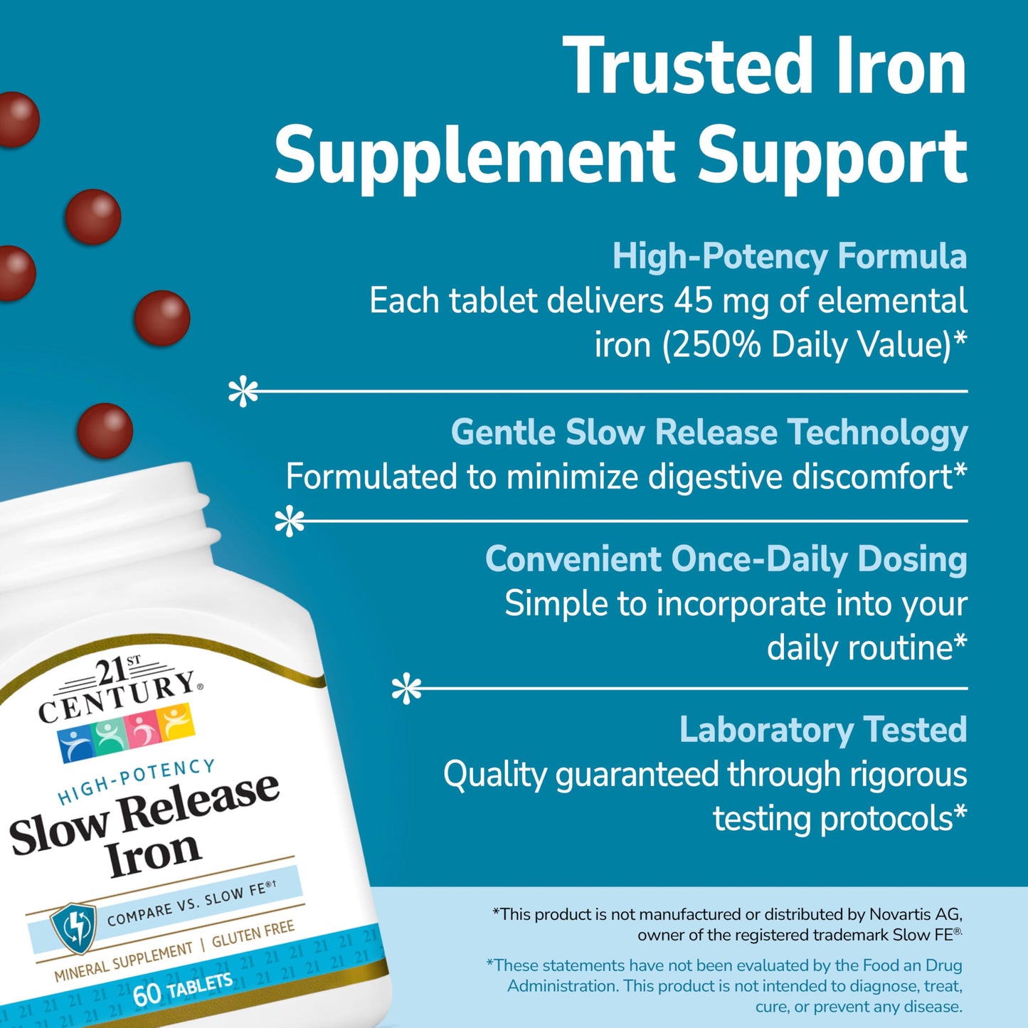 Smart Monkey Technologies Iron Slow Release Tablets, 60 Tablets