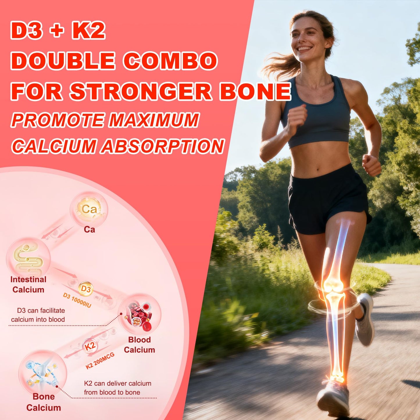 Flyrocer Sugar Free Vitamin D3 K2 Gummies 60 Count