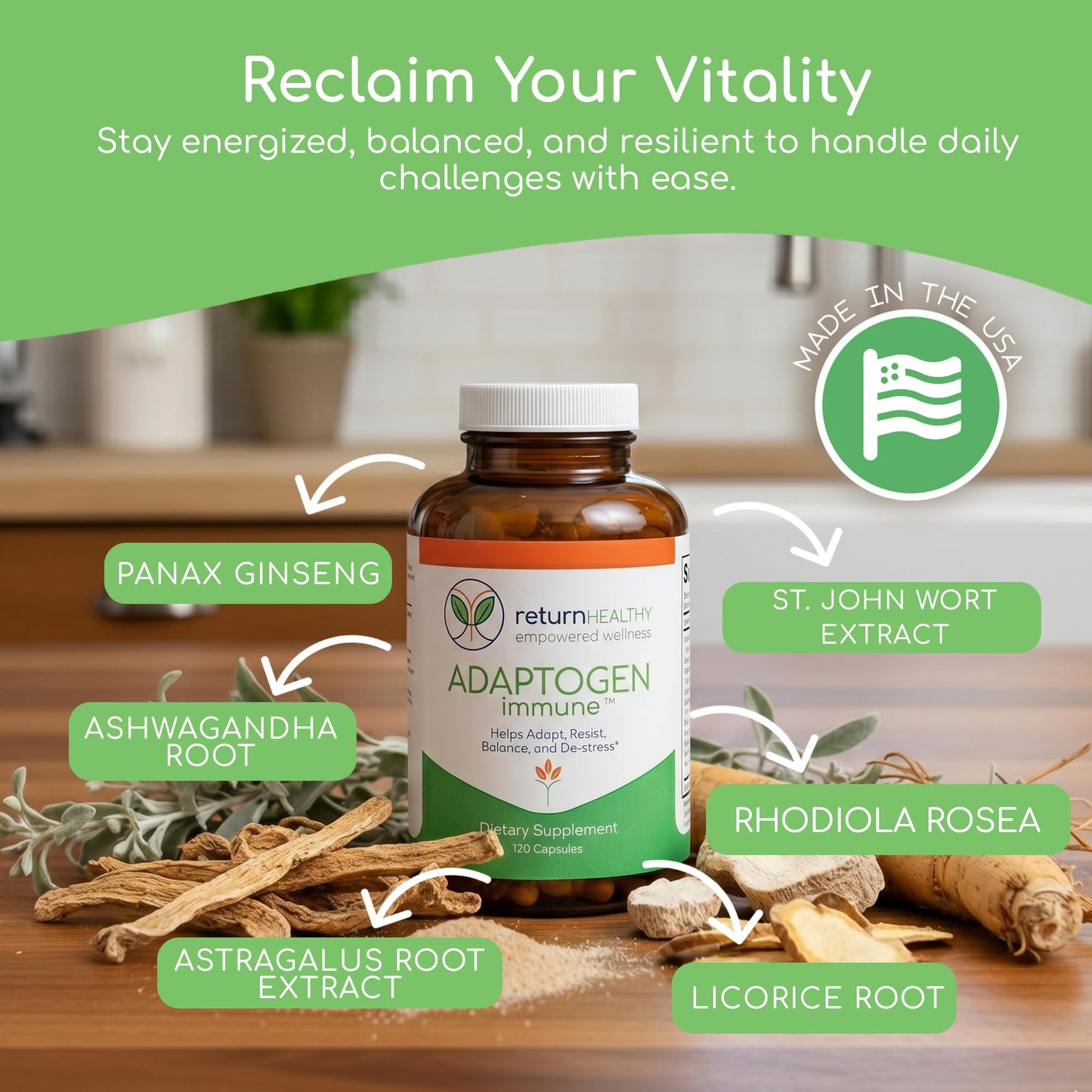 Return Healthy Adaptogen Immune Capsule, 120 Capsules