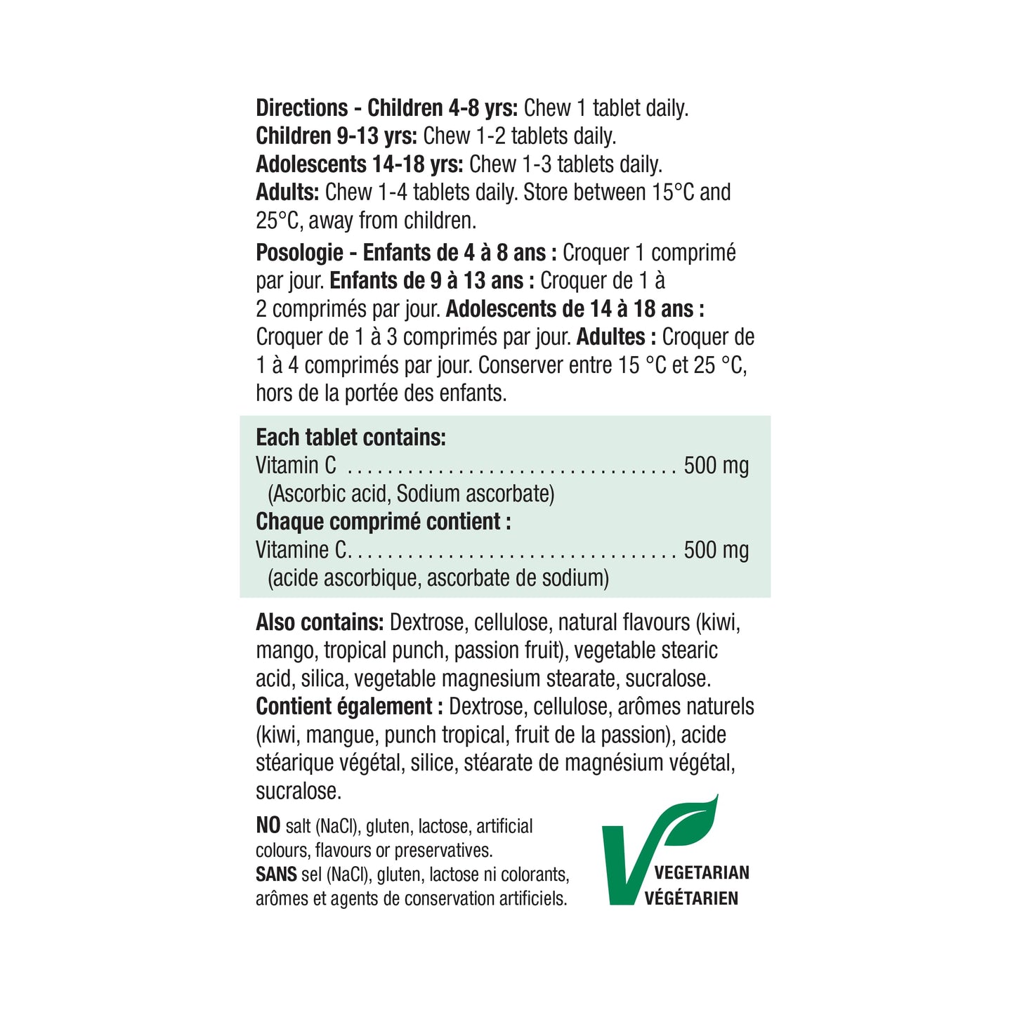 Jamieson Laboratories Vitamin C 500 mg Exotic Tropical Fruit Chewable, 120 Count