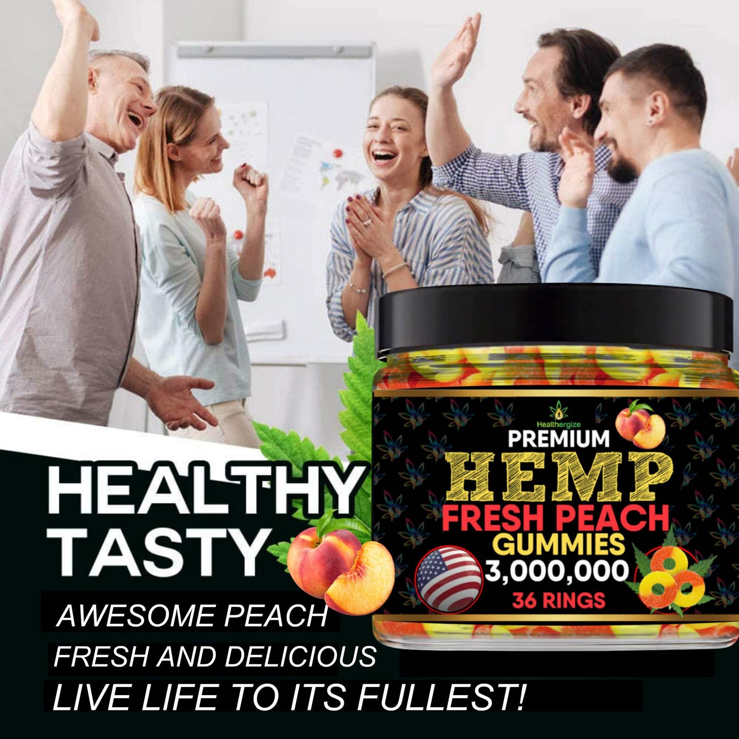 Healthergize Hemp Gummies for Sleep Gummy, 36 Count