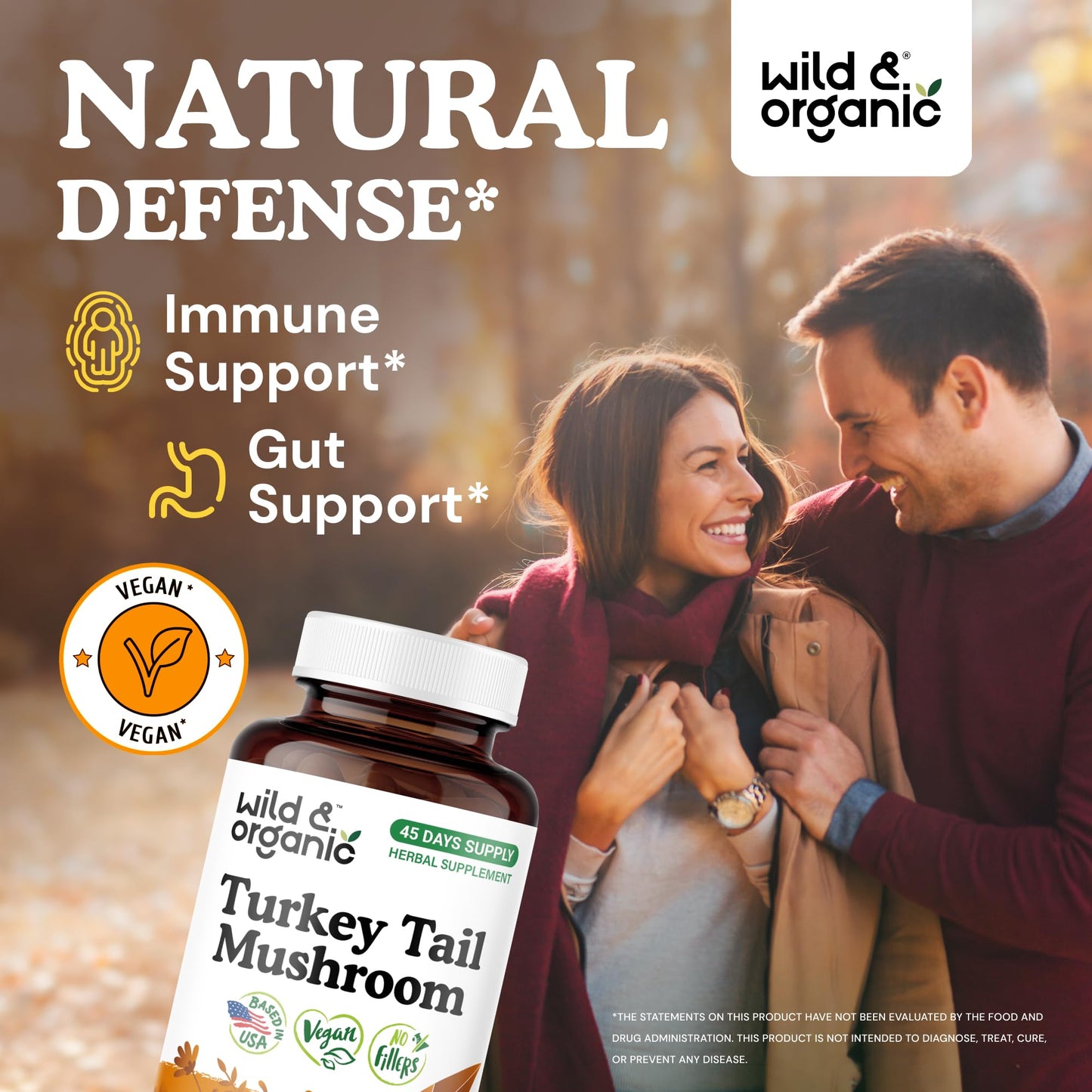 Wild & Organic Turkey Tail 1000 mg Capsules 90 Count
