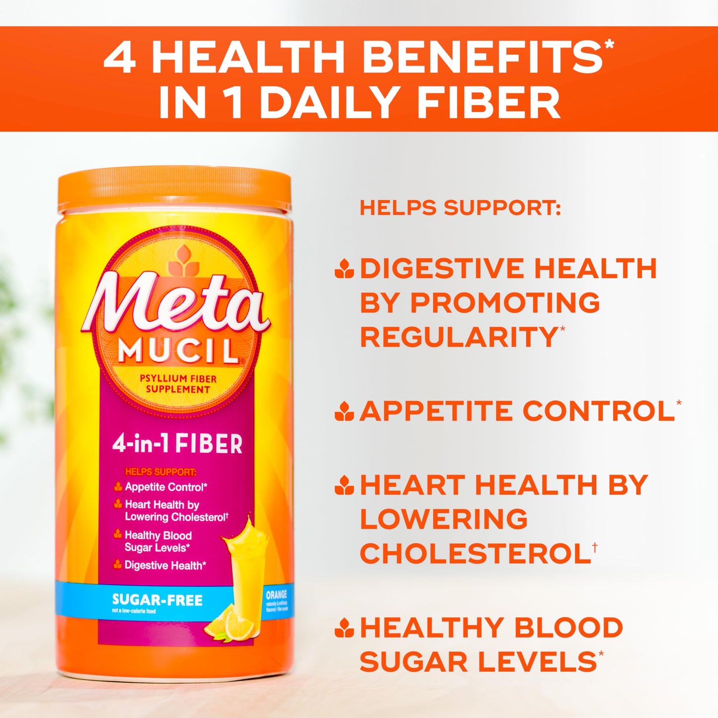 Metamucil 4-in-1 Daily Fiber Supplement Powder 6.1 oz