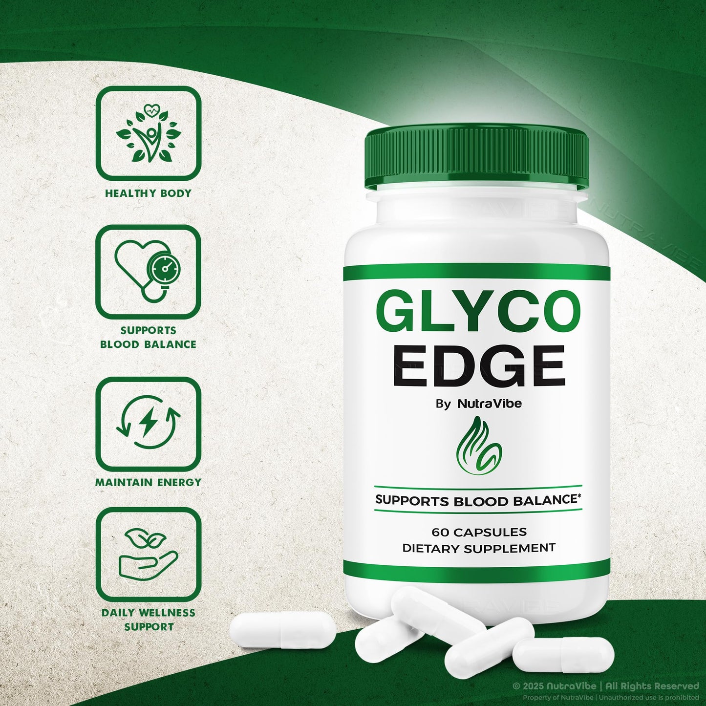 NutraVibe Glyco Edge Capsules, 120 Capsules