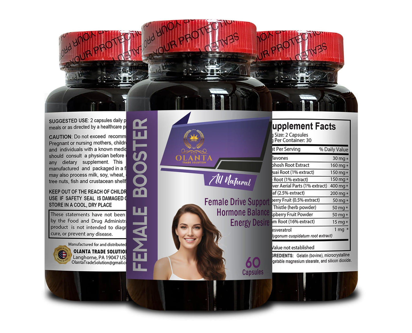 OLANTA TRADE SOLUTION Female Booster Supplement for Women Capsule, 60 Count