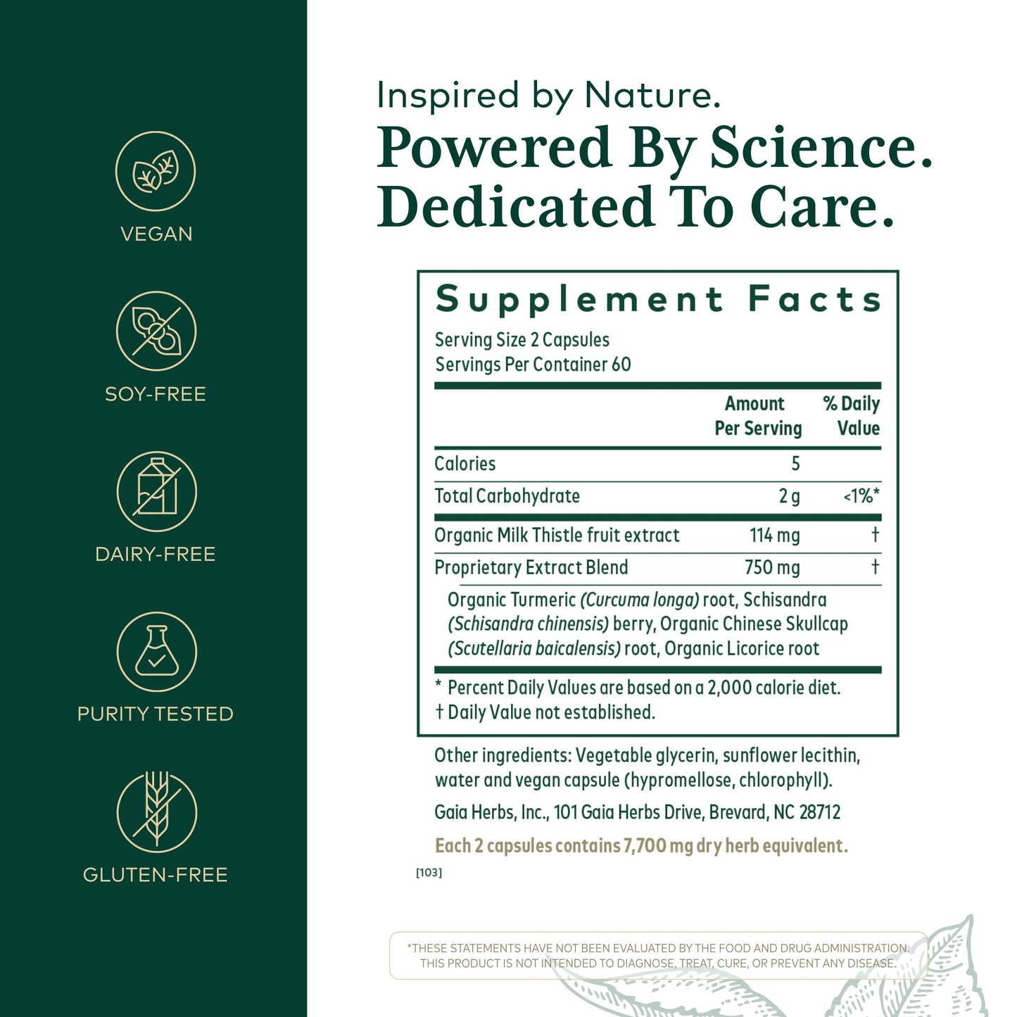 Gaia Herbs PRO Daily Liver Pro Natural Liver Support with Milk Thistle, Licorice Root, Turmeric Root & More Capsules, 120