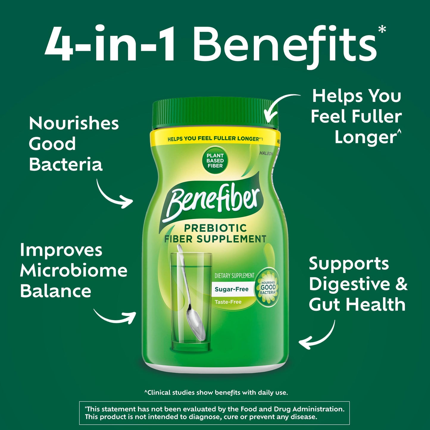 Benefiber Prebiotic Fiber Supplement Powder 17.6 Ounces