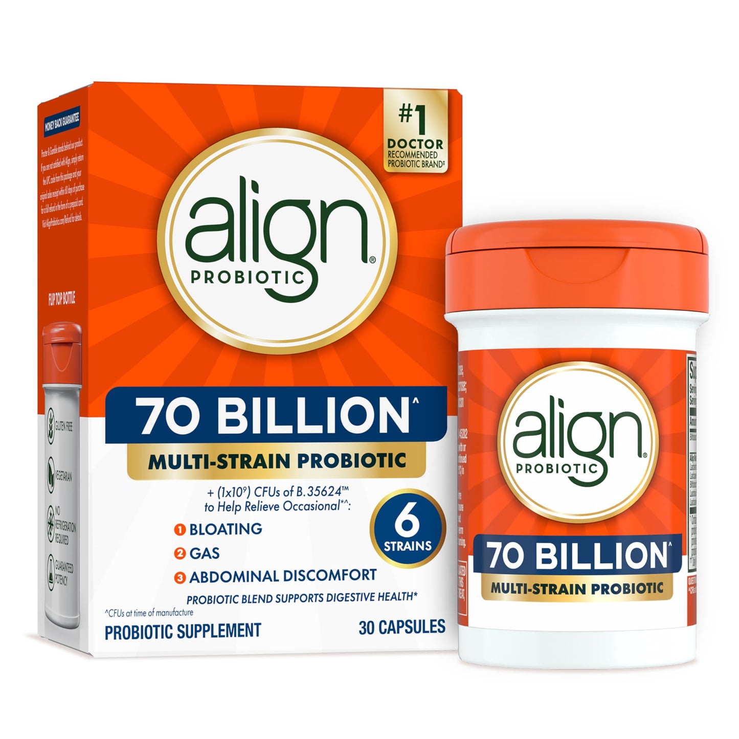Align Probiotic 70 Billion CFU 6 Strain Blend Capsule 30