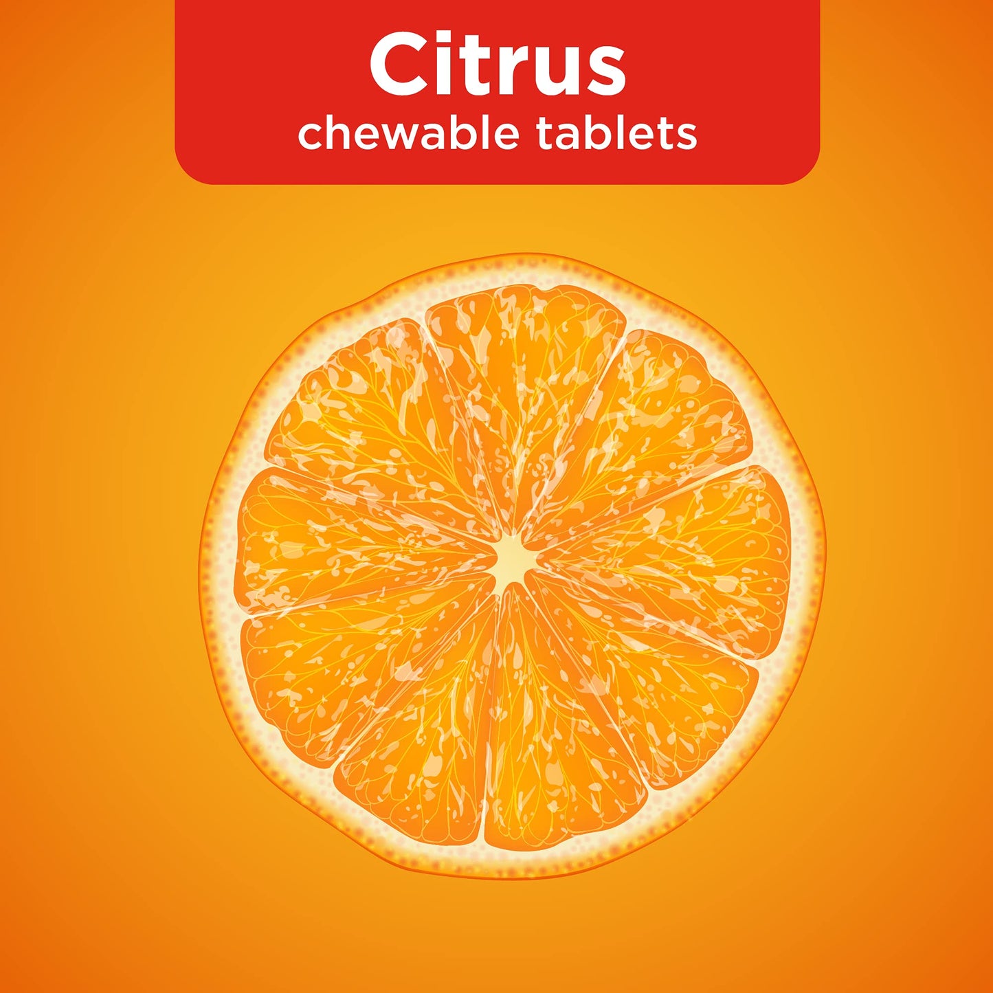Amazon Basic Care Immune Support Citrus Chewable Tablets, 116 Tablets