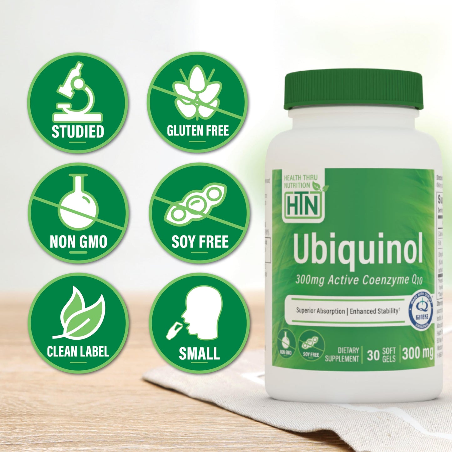Health Thru Nutrition Ubiquinol 300mg Softgels, 30 Count