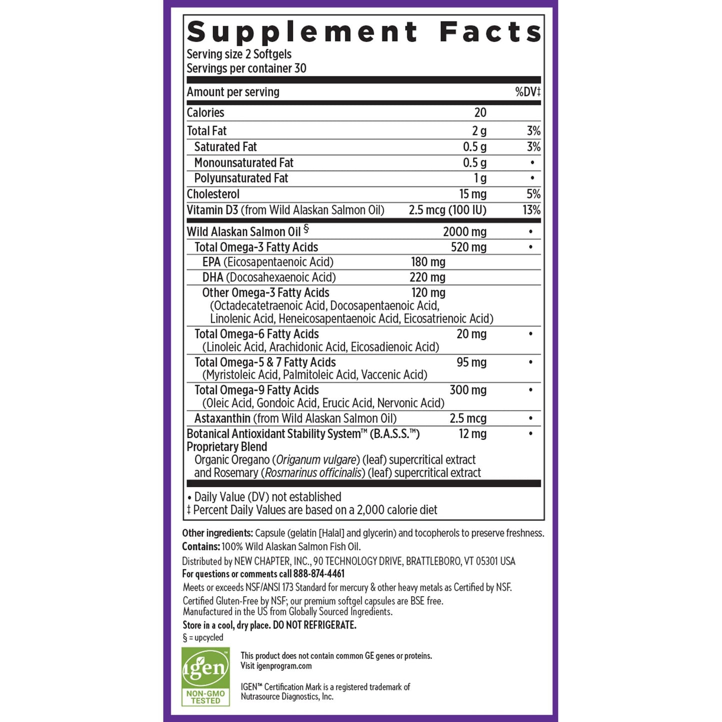 New Chapter Wholemega Fish Oil Supplement Softgels 60