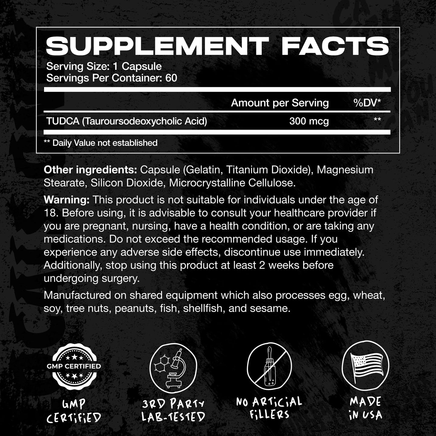 AFTERDARK TUDCA Liver Enzyme Supplement Capsule, 60 Count