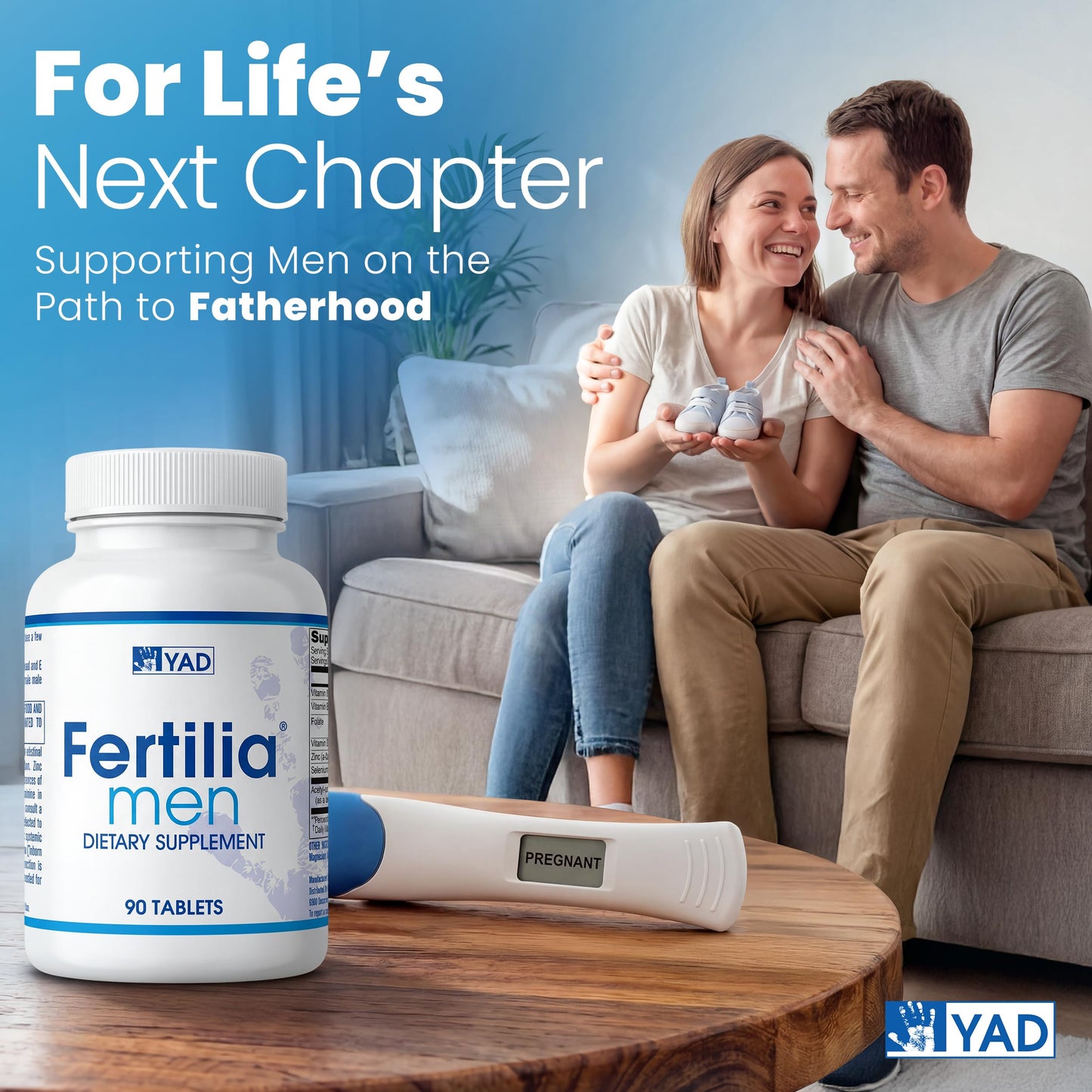 Fertilia Men's Fertility Support Pre-Conception Supplement with L-Carnitine, Zinc & Antioxidants, Non-GMO, Gluten-Free, Dairy-Free, 90 Tablets