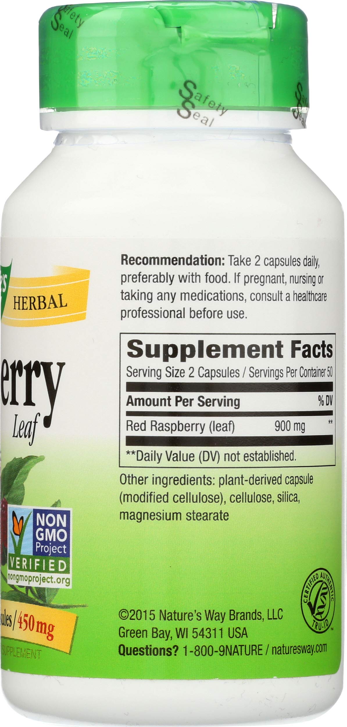 Nature's Way Red Raspberry Leaves Capsules 100 Count