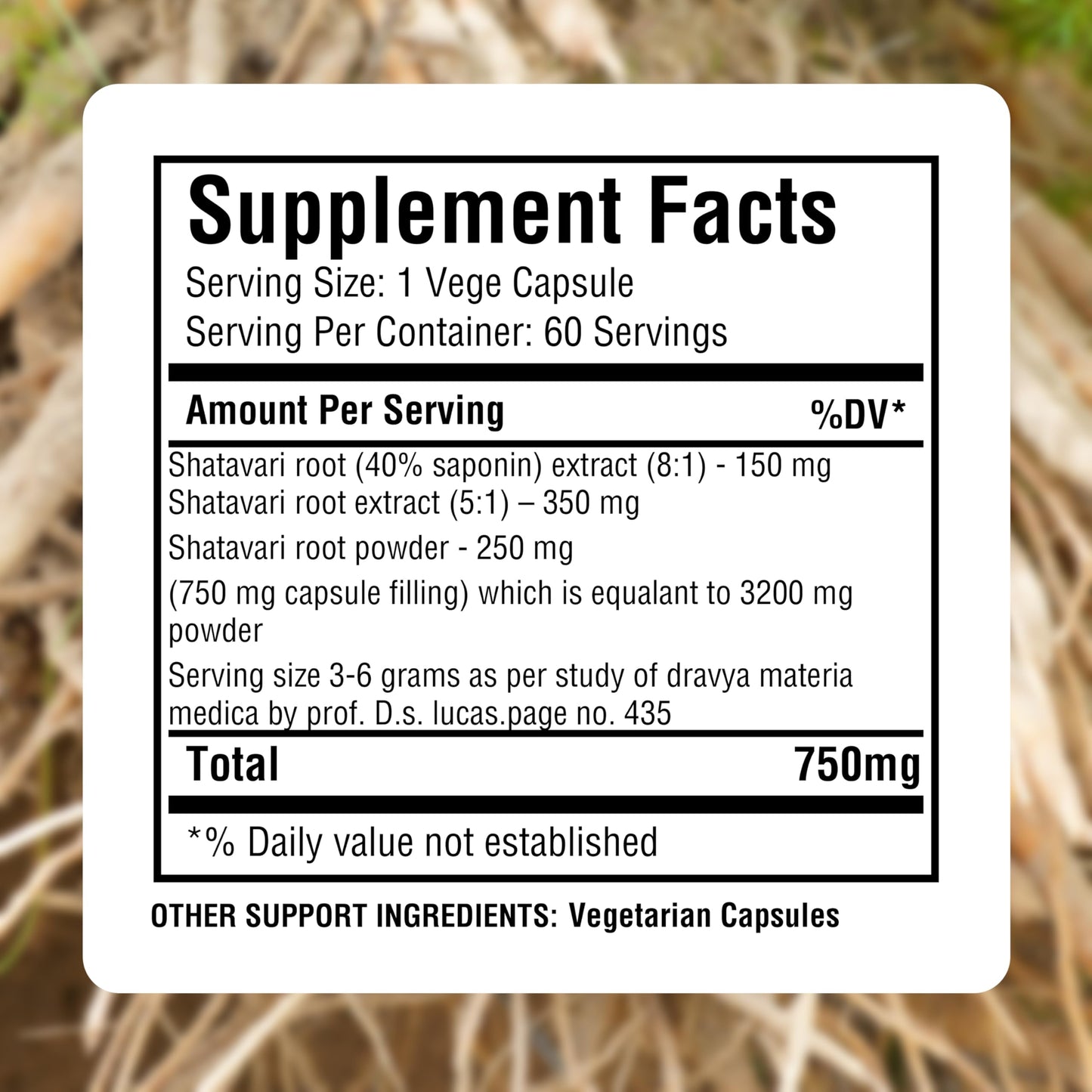 Herbsforever Shatavari (Asparagus Racemosus) Extra Strength 8:1 Extract 60 Veg Capsules