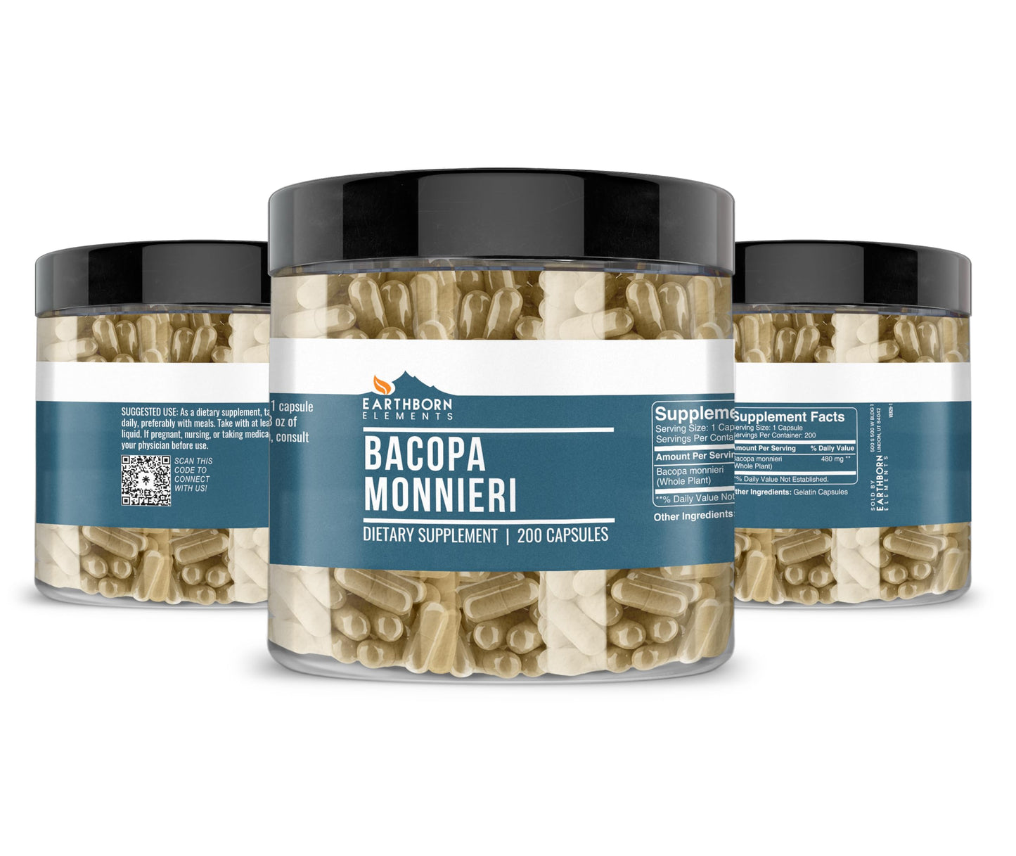 Earthborn Elements Bacopa Monnieri Capsules 200