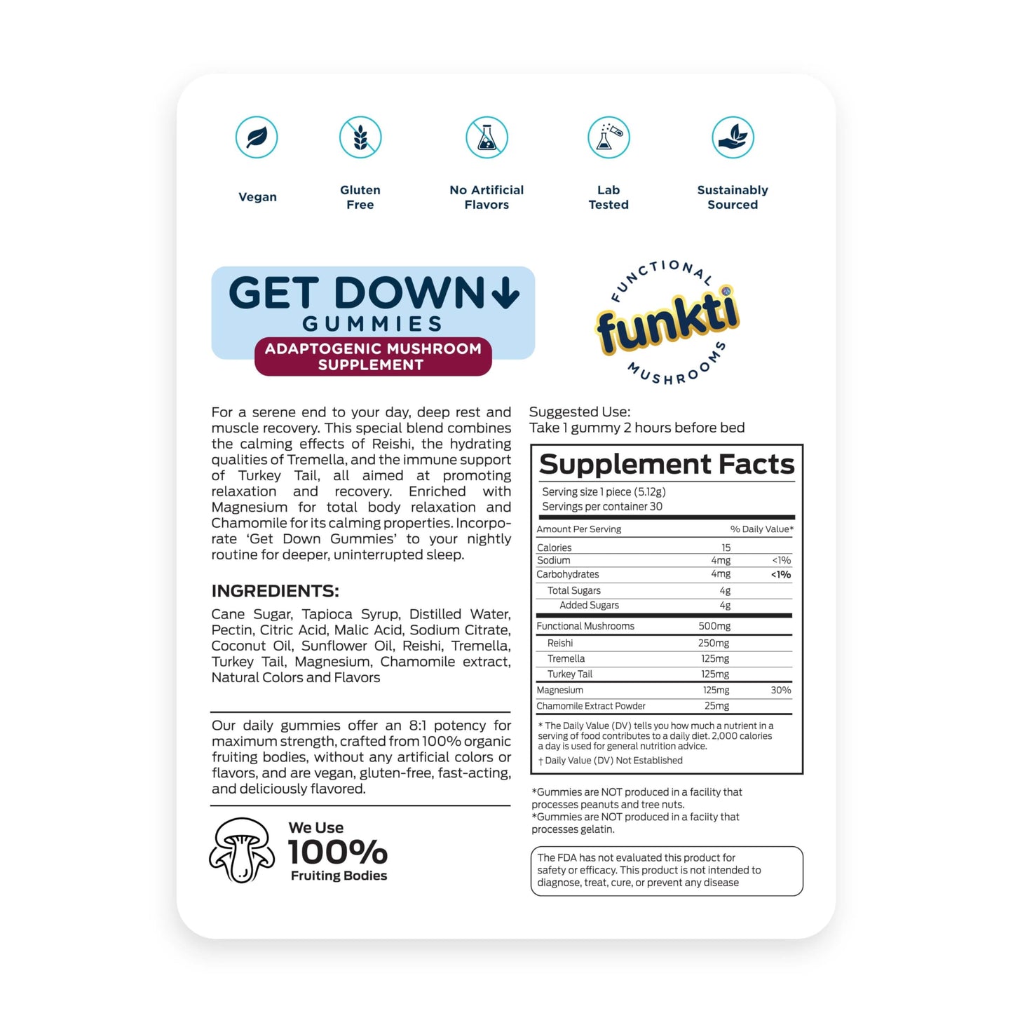 Funkti Mushroom Sleep Gummies 30 Count