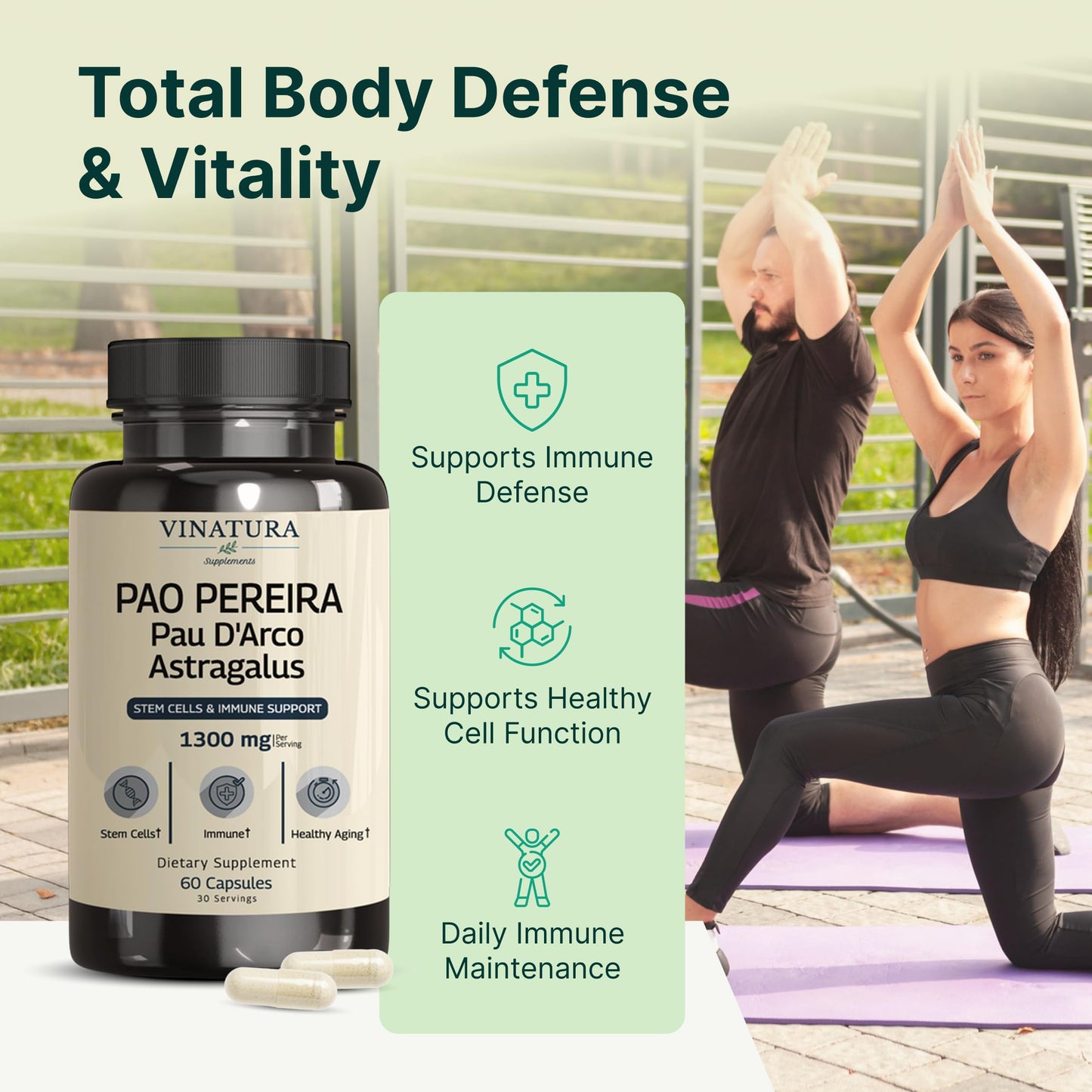 VINATURA Pao Pereira + Pau D'Arco Astragalus Capsules 60 Count
