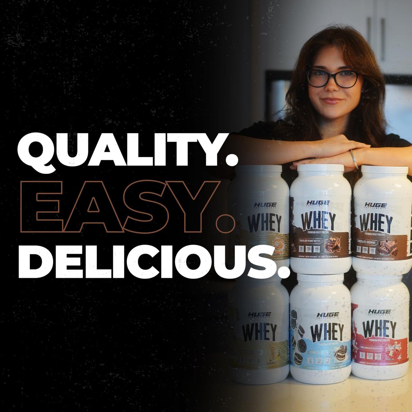 Huge Supplements Huge Whey Protein Powder, Chocolate Brownie, 30 Servings