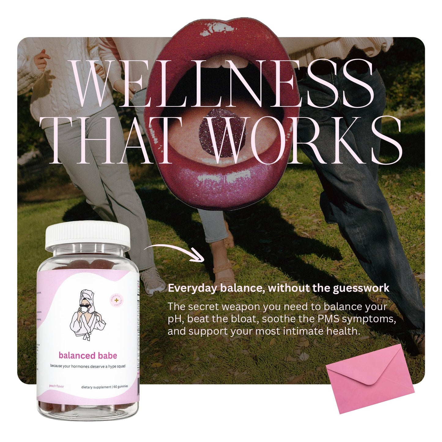 Balancing Act Balanced Babe Women’s Probiotic Gummies with Prebiotic, Apple Cider Vinegar, LactoSpore®, DE111®, Vitamin B6 and Vitamin E, 60 Gummies