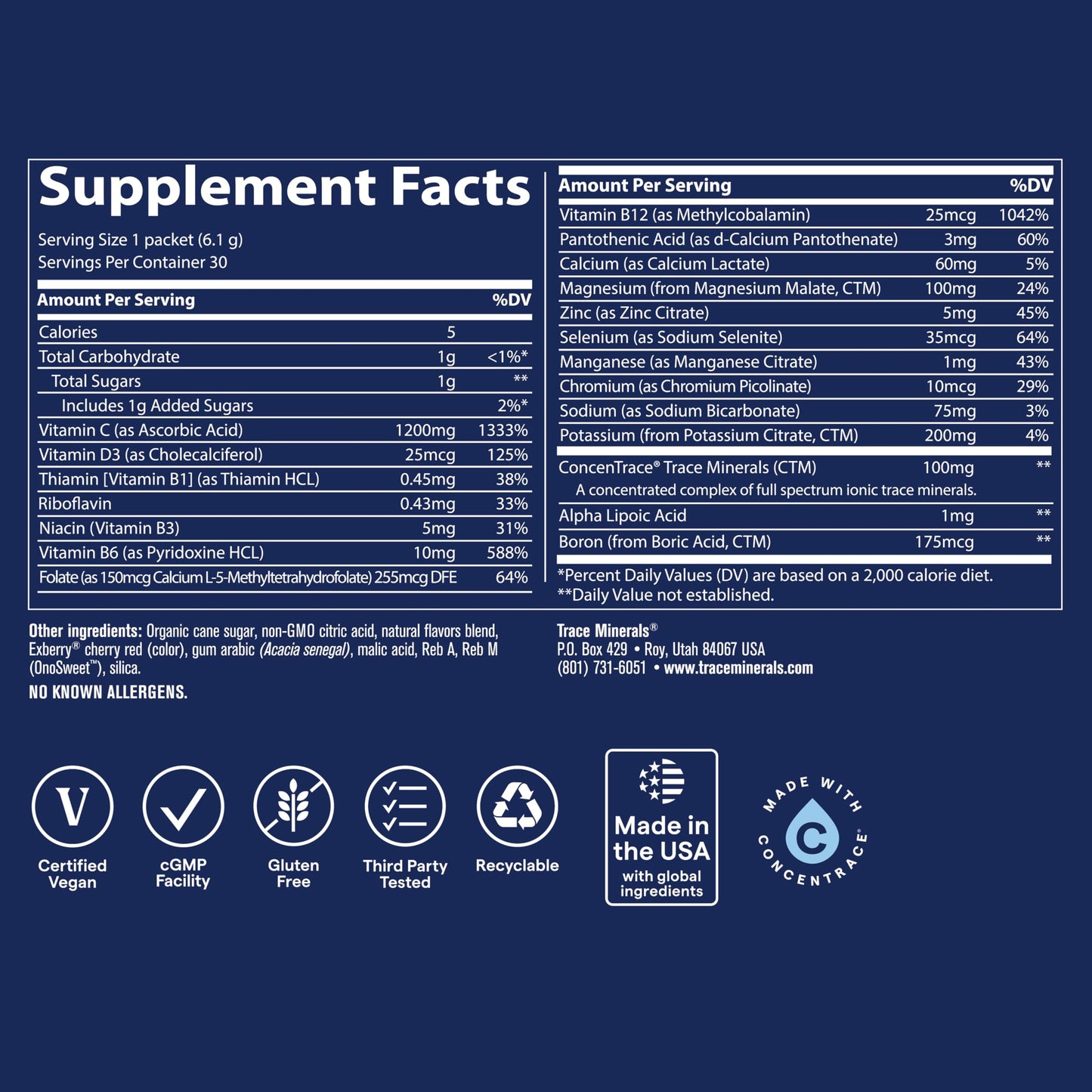 Trace Minerals Power Pak Electrolyte Powder 30 Packets