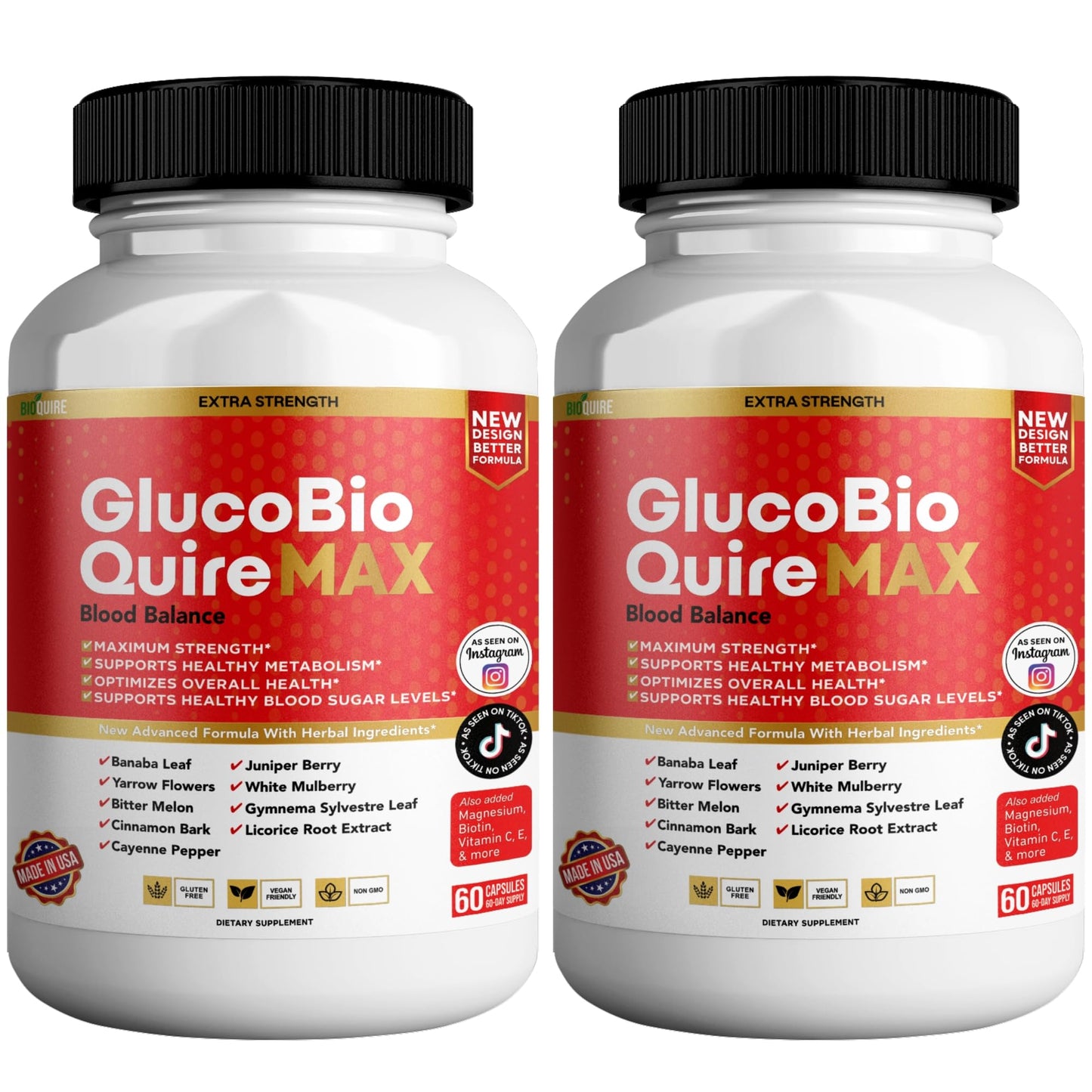 BIOQUIRE Gluco Bio Quire Max Blood Balance Ultra Dietary Supplement Maximum Strength, 120 Capsules