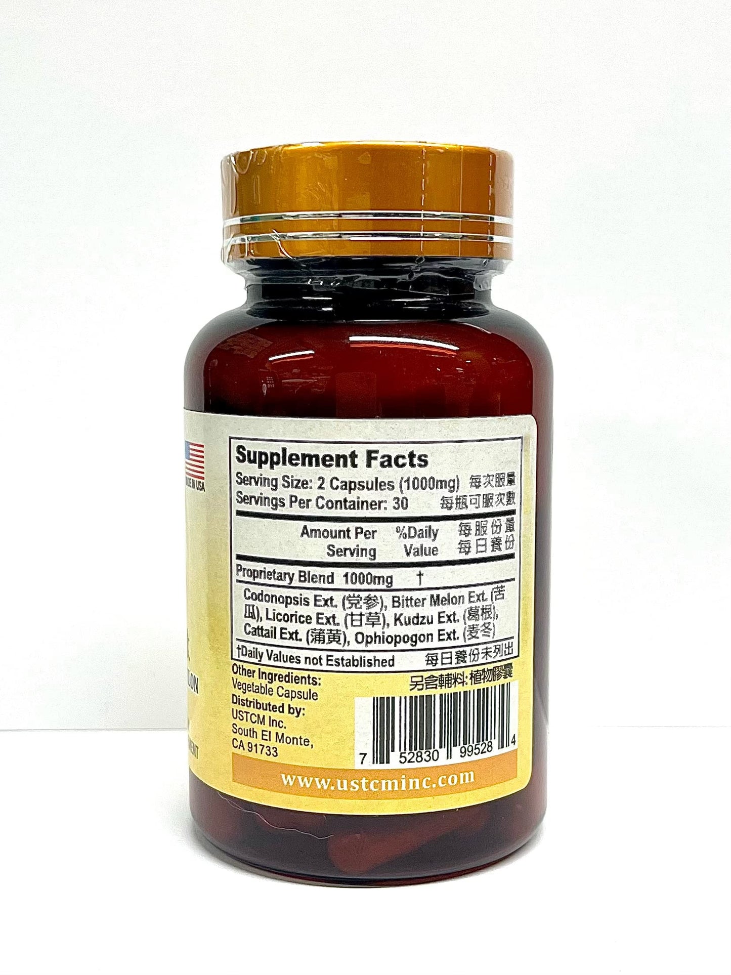 USTCM Codonopsis Bitter Melon Capsules, 60 Vegetable Capsules