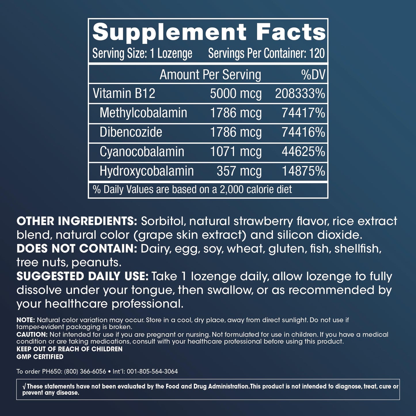 ProHealth Vitamin B12 Metabolism and Methylation Support Lozenges, 120 Count