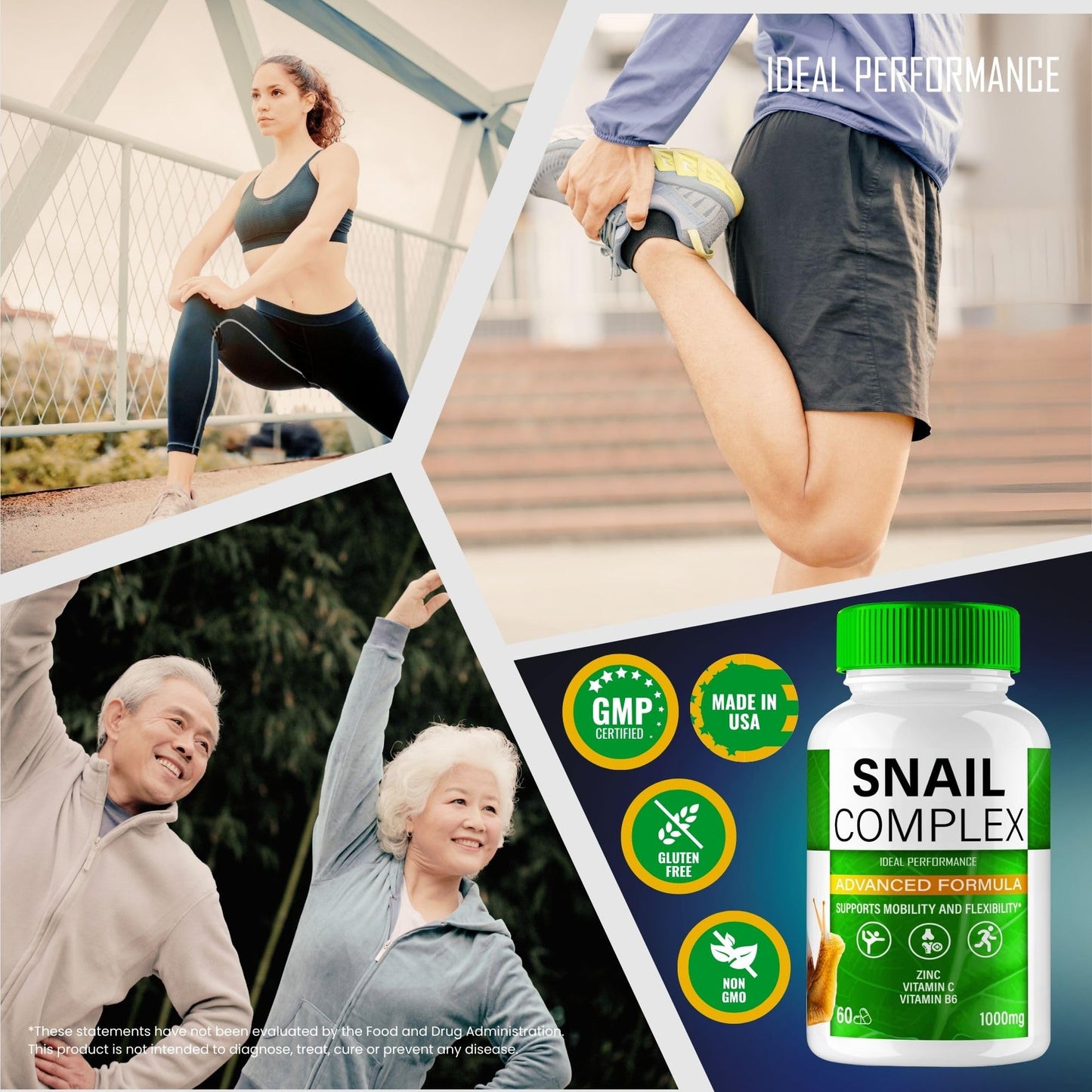 IDEAL PERFORMANCE Snail Complex Capsules, 180 Count