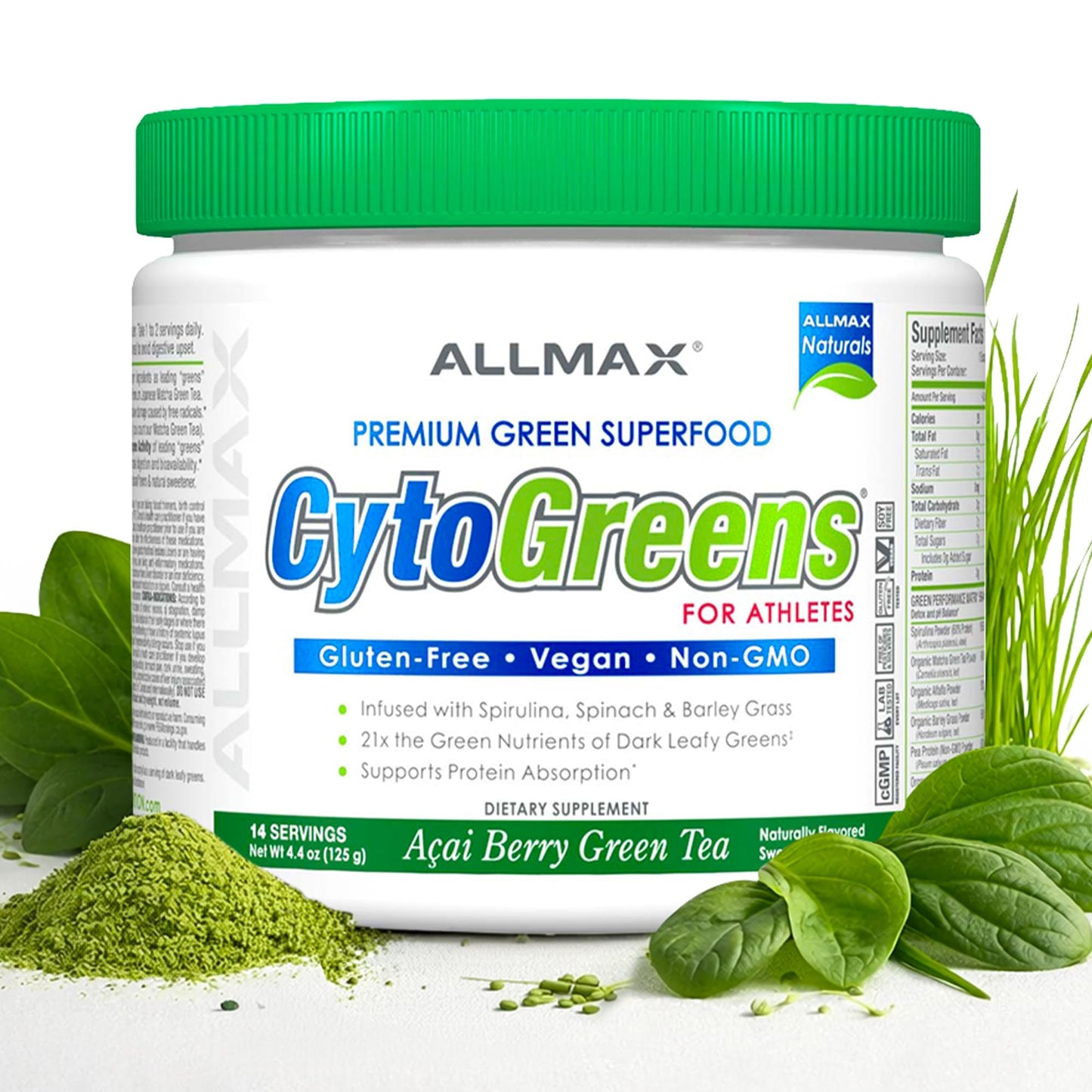 ALLMAX CytoGreens Super Greens Powder, 4.4 oz