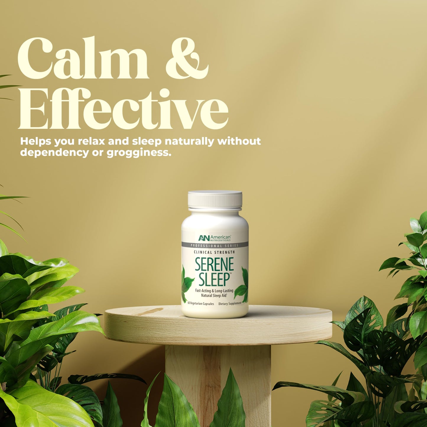 American Nutriceuticals Serene Sleep Aid with Melatonin & Magnesium Capsules, 60 Count