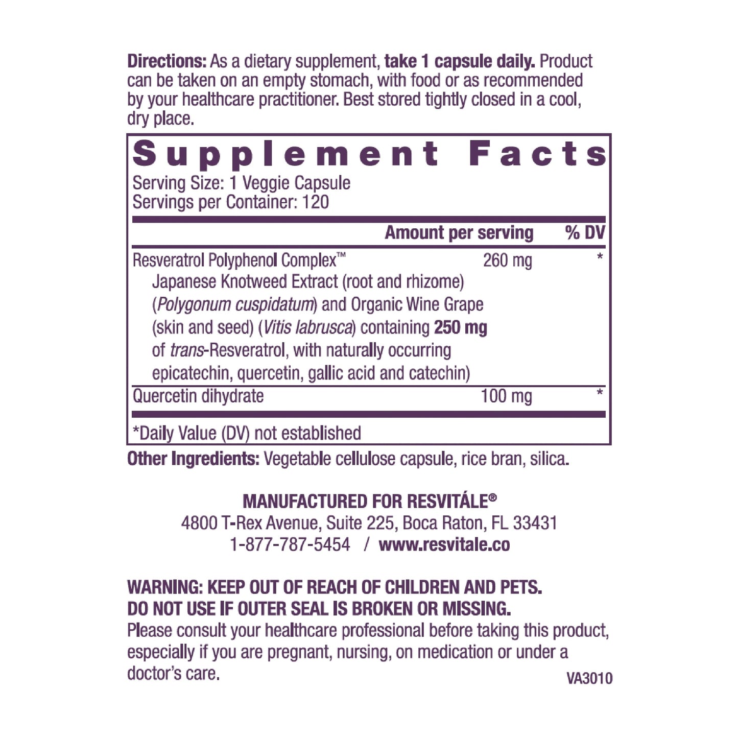 ResVitale Beauty 3 Skin Care Supplement with Collagen, Keratin & Elastin, 120 Capsules