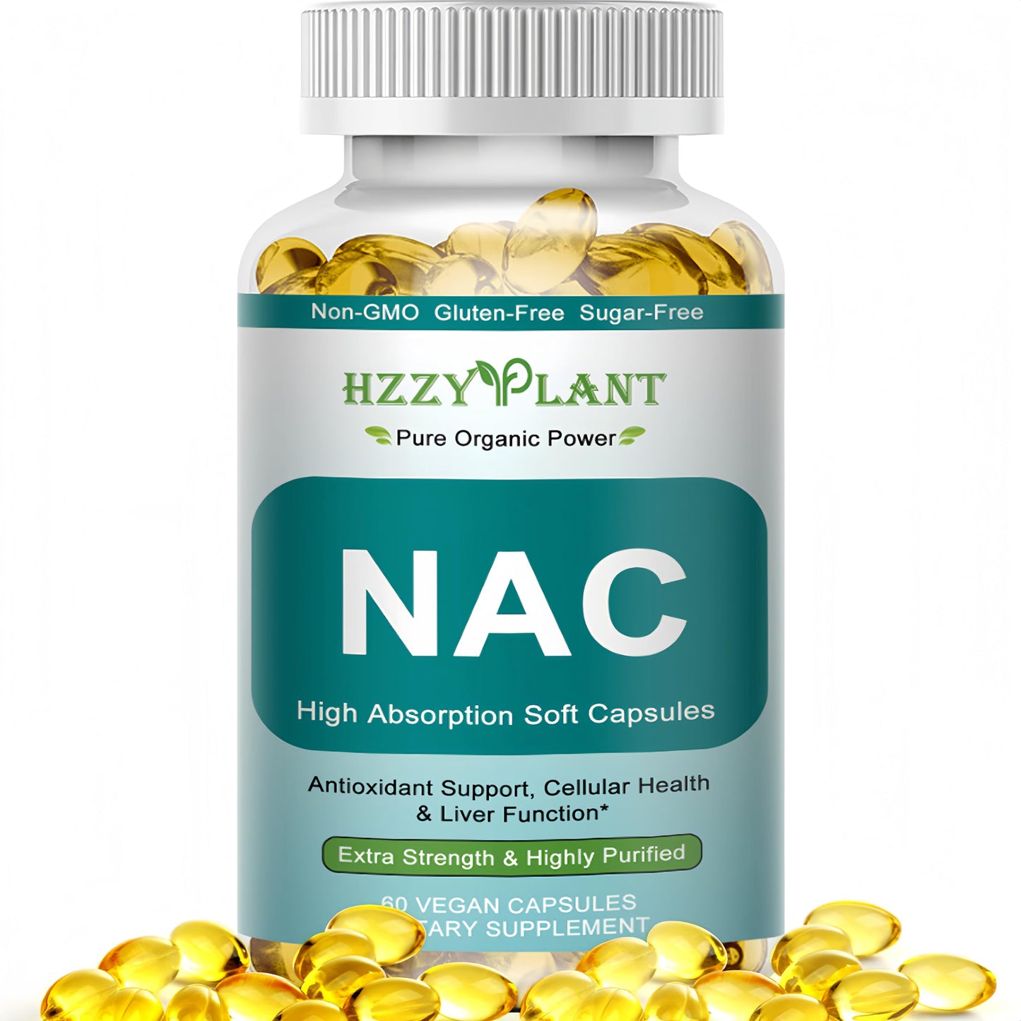 HZZYPLANT NAC Softgels 1200mg 60 Count