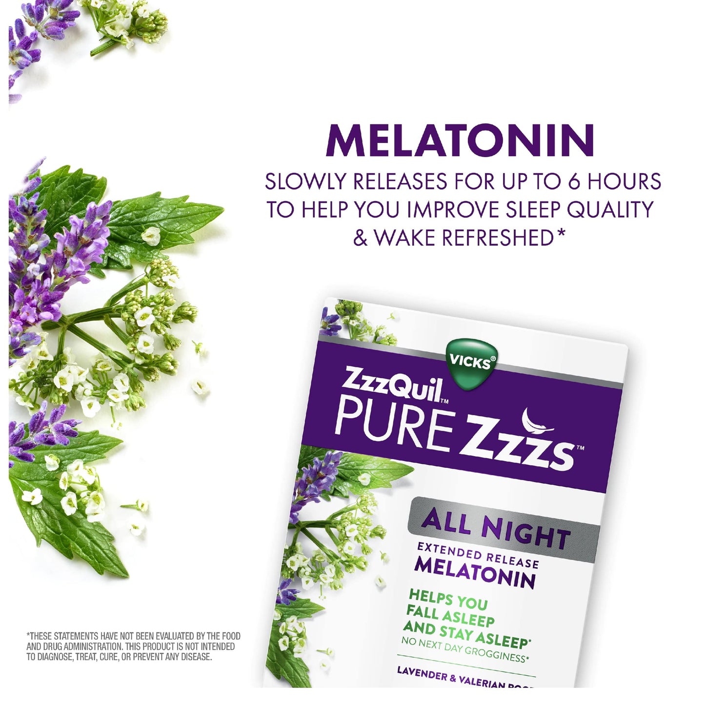 PURE Zzzs All Night ER Melatonin 14 Tablets