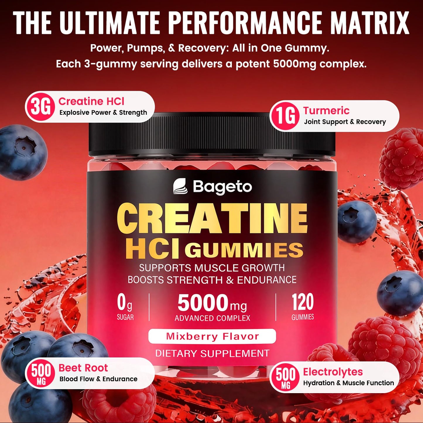 Bageto Creatine HCl Gummies 120 Gummies