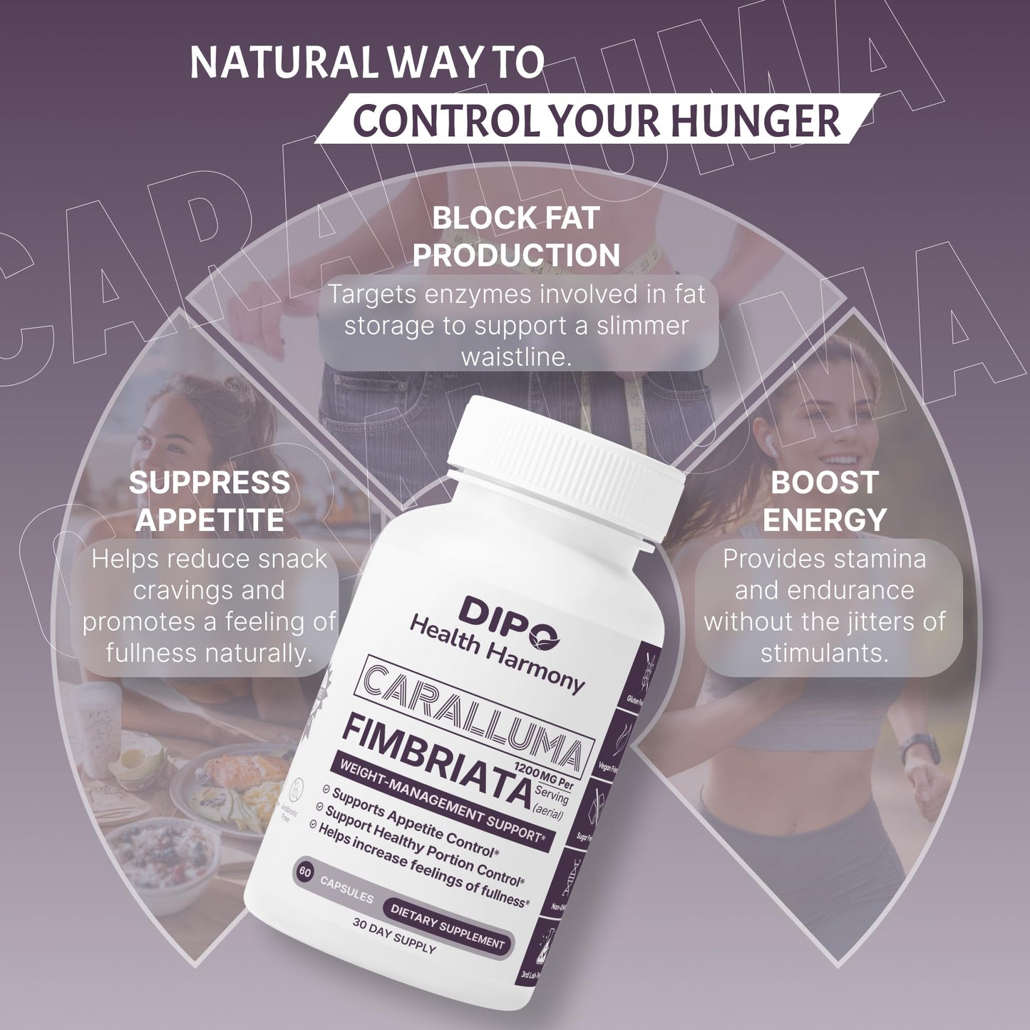 DIPO HEALTH HARMONY Caralluma Fimbriata 1200mg Capsule 60 Count