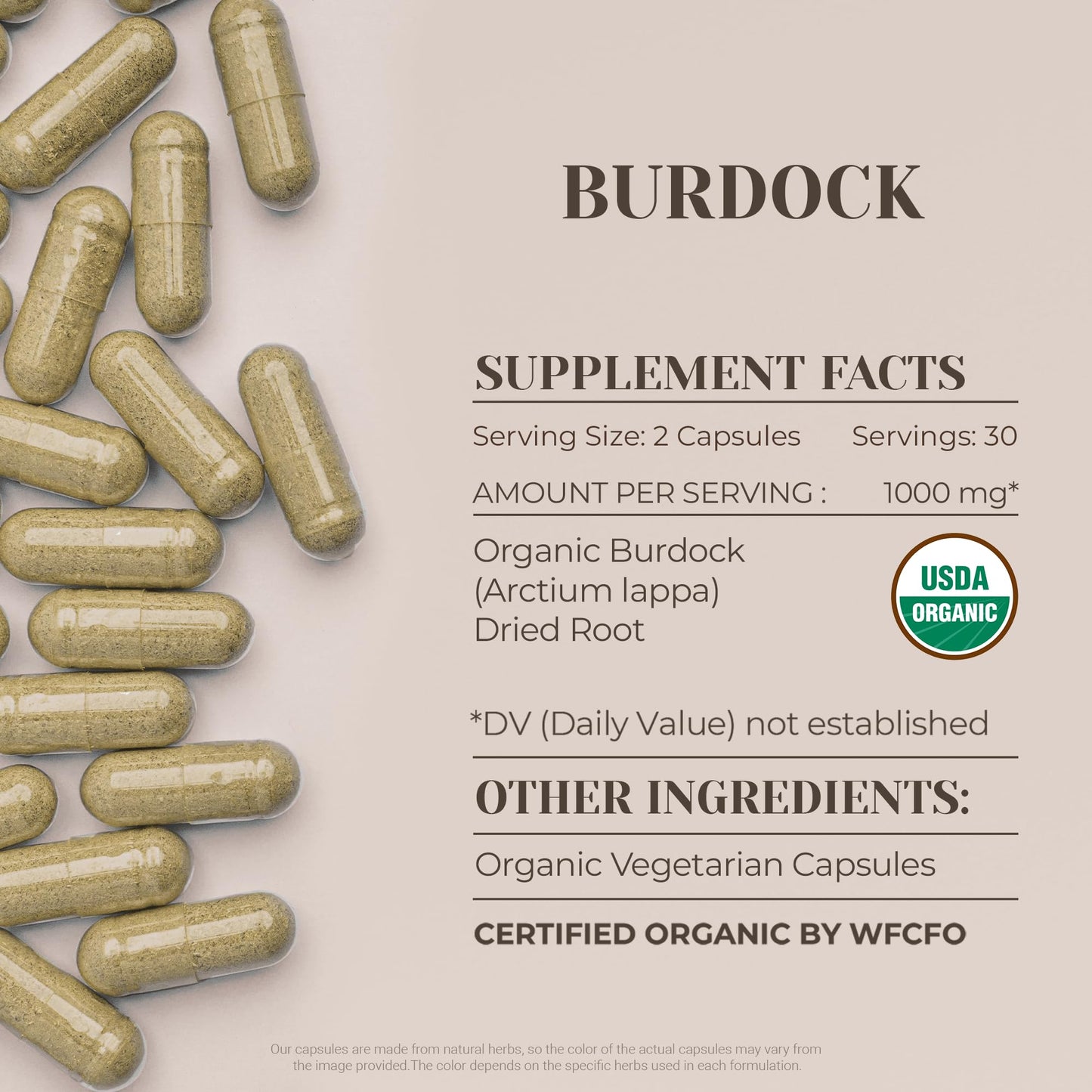 Garden Organics Burdock Root Capsules 60 Count