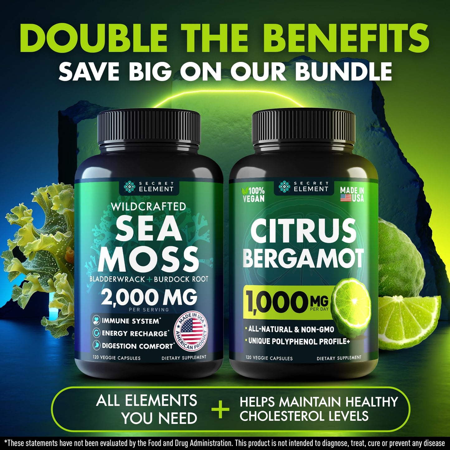 Secret Element Citrus Bergamot & Sea Moss 240 Capsules