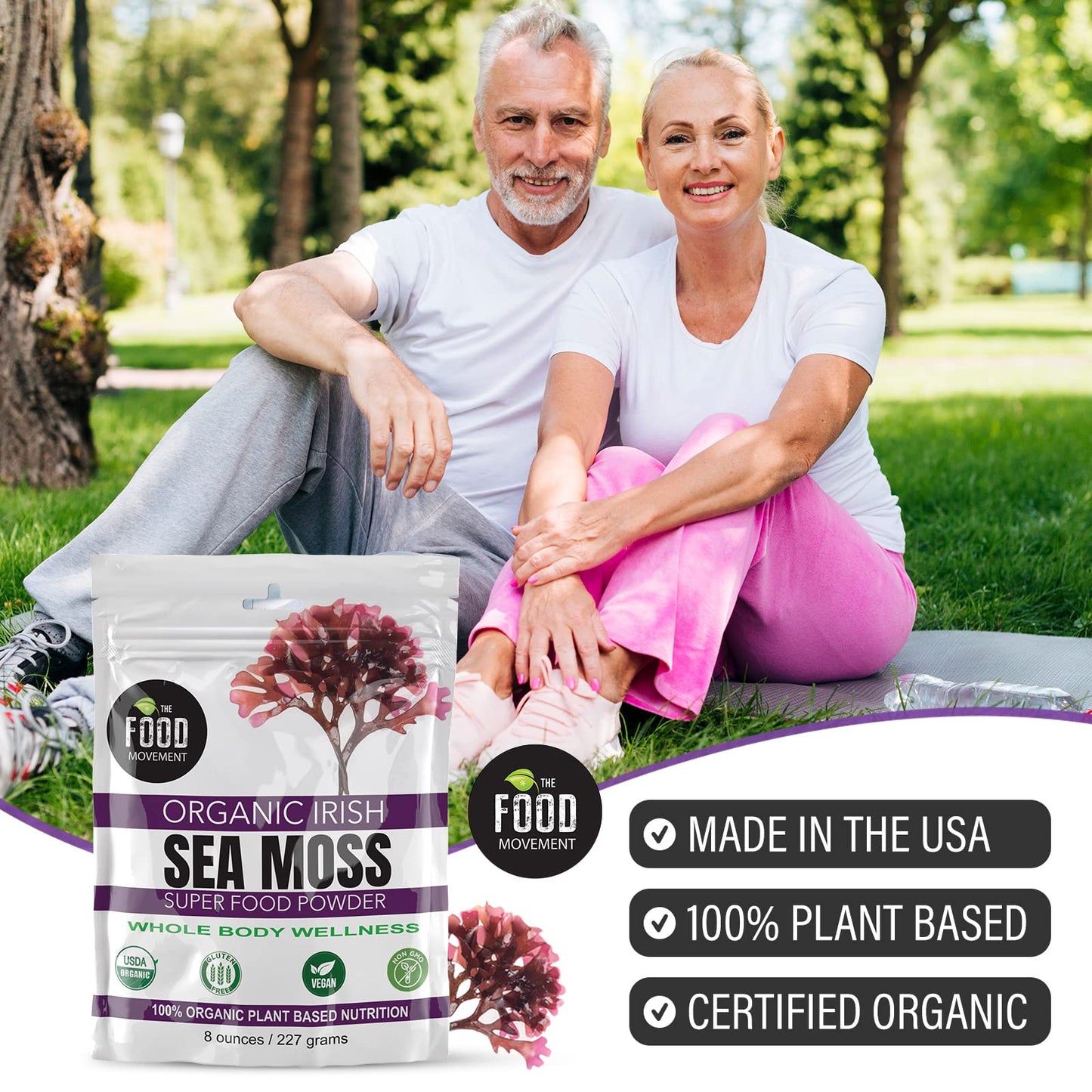 Generic The Food Movement Co. Organic Raw Irish Sea Moss Powder 8 Oz