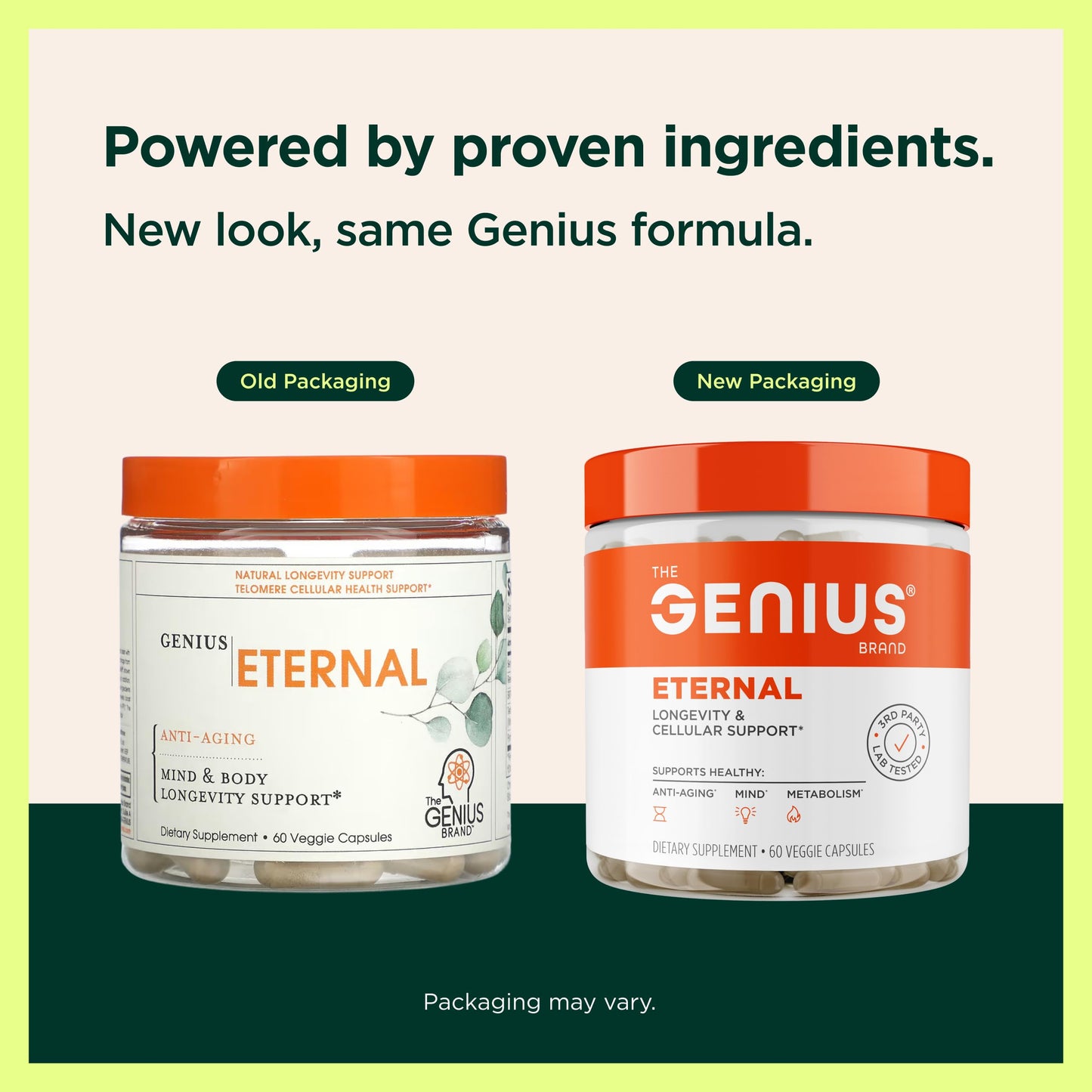 The Genius Brand Genius Eternal, Cellular Repair Supplement Powder, 60 Count
