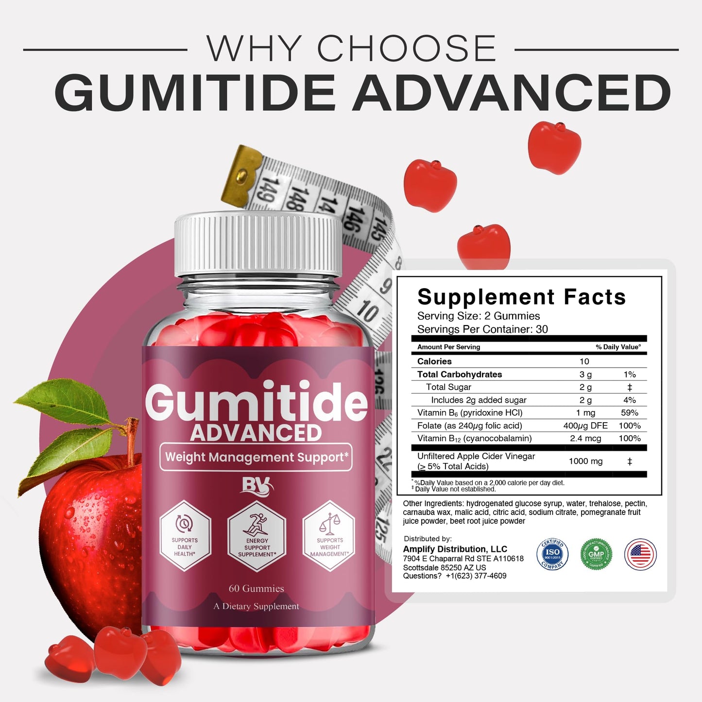 Blue Vibe Gumitide Gummies 60 Count
