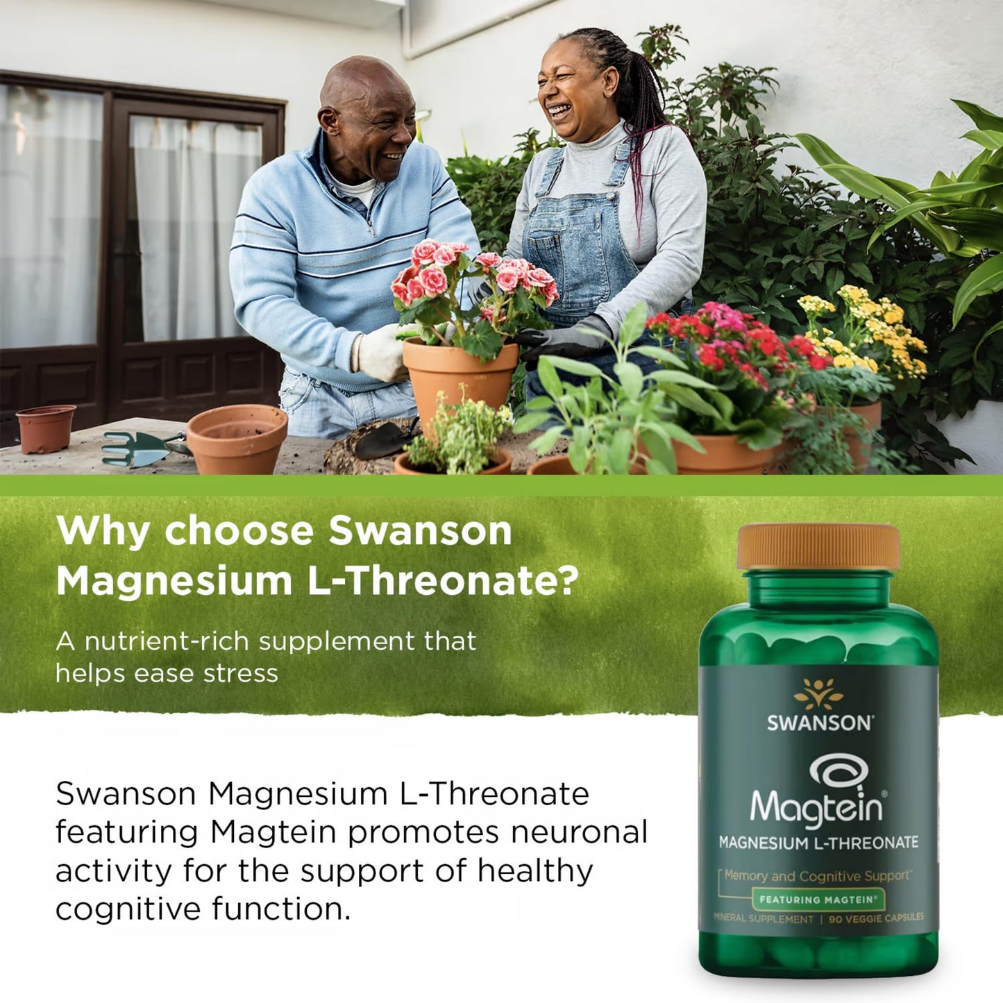 Swanson Magnesium L-Threonate Brain and Cognitive Health Supplement 180 Capsules