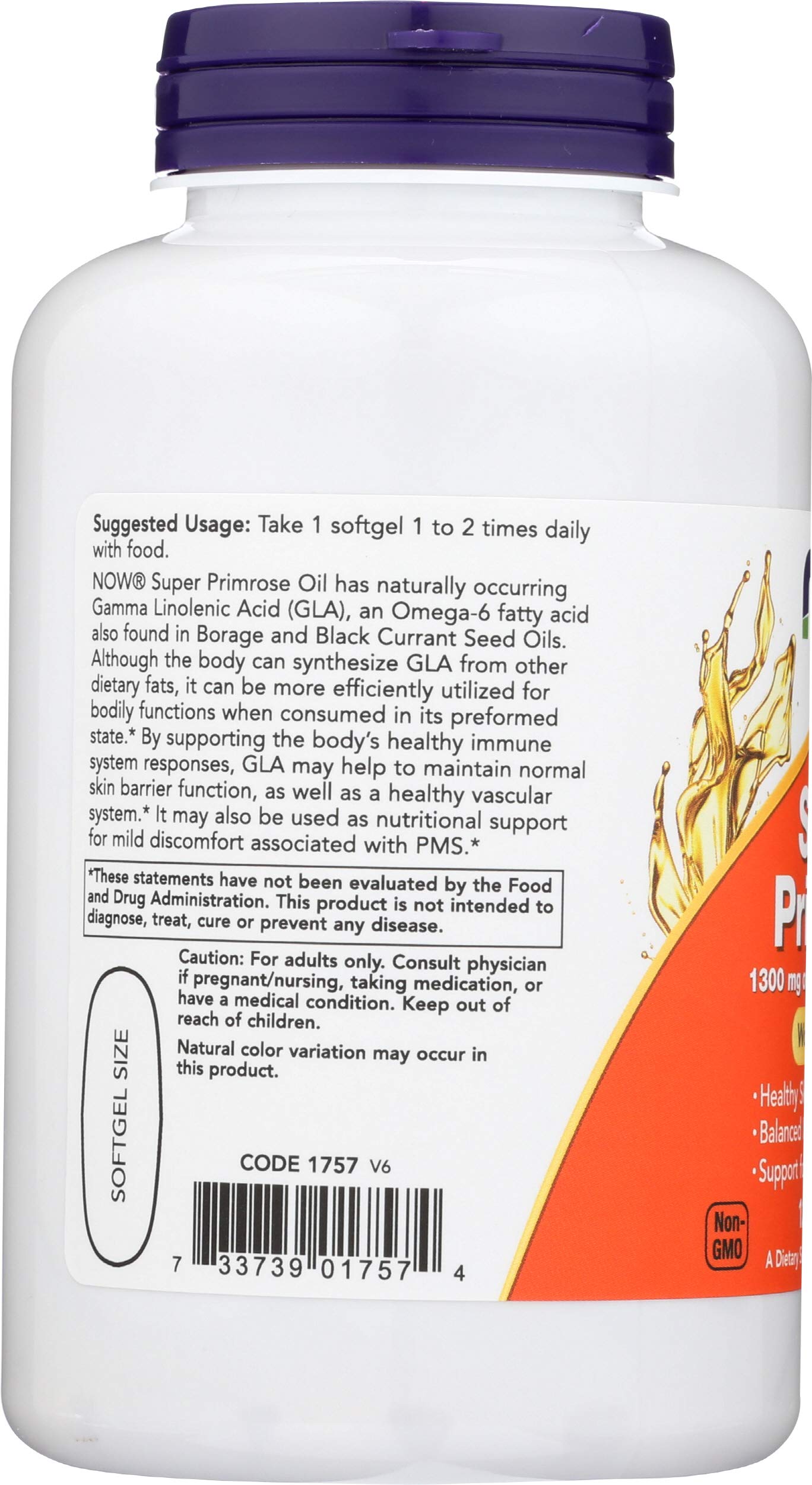 NOW Foods Super Primrose 1300mg Softgels, 120 Softgels