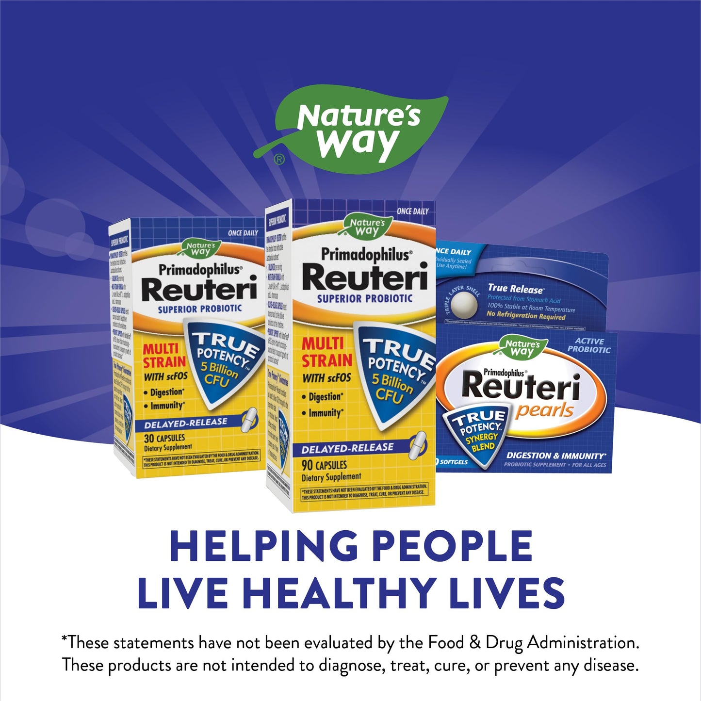 Nature's Way Primadophilus Reuteri Probiotic 5 Billion Live Cultures Capsules, 90 Count
