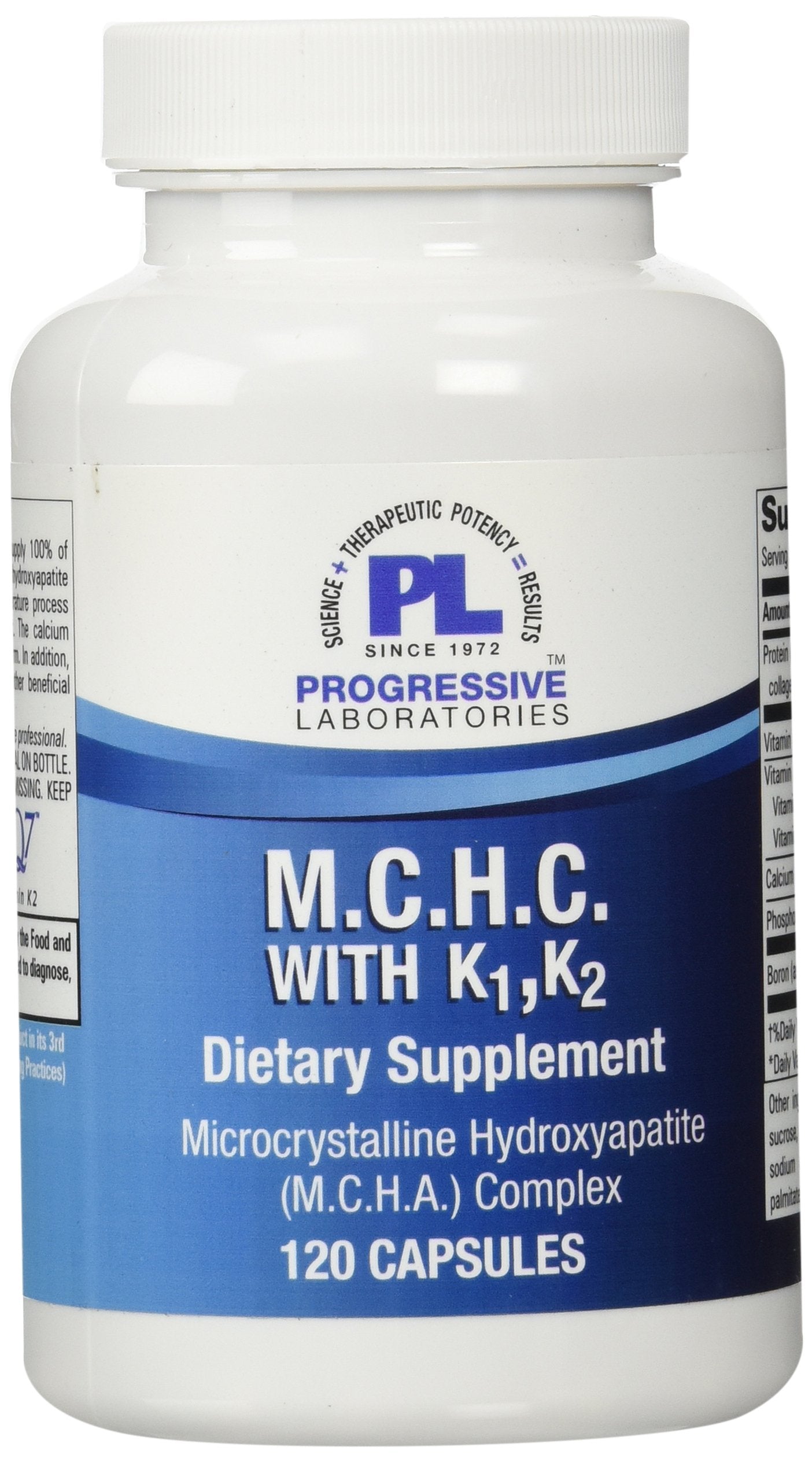 Progressive Laboratories MCHC with K1 and K2 Supplement Capsules, 120 Count