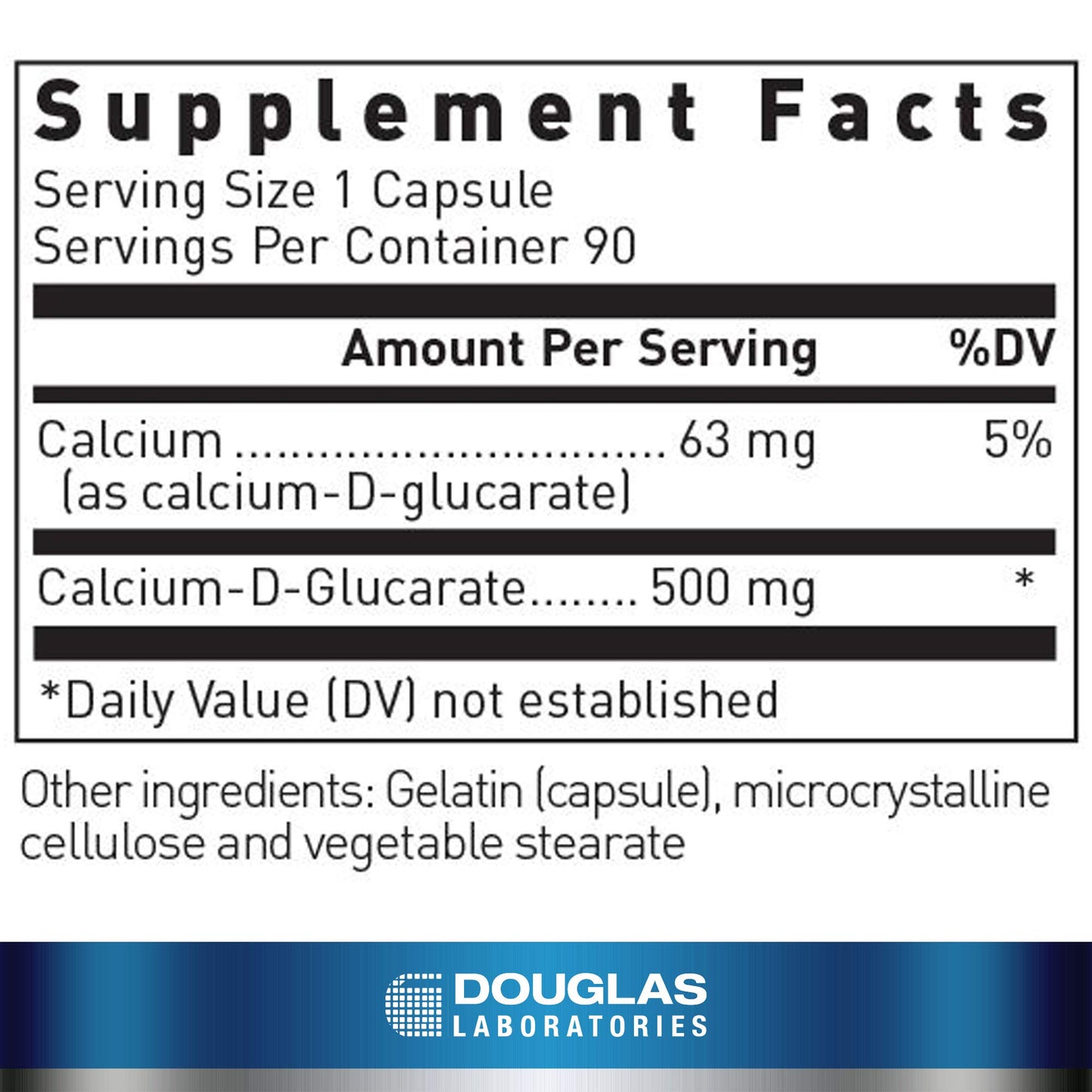 Douglas Laboratories Calcium-D-Glucarate 500 mg Capsules, 90 Count